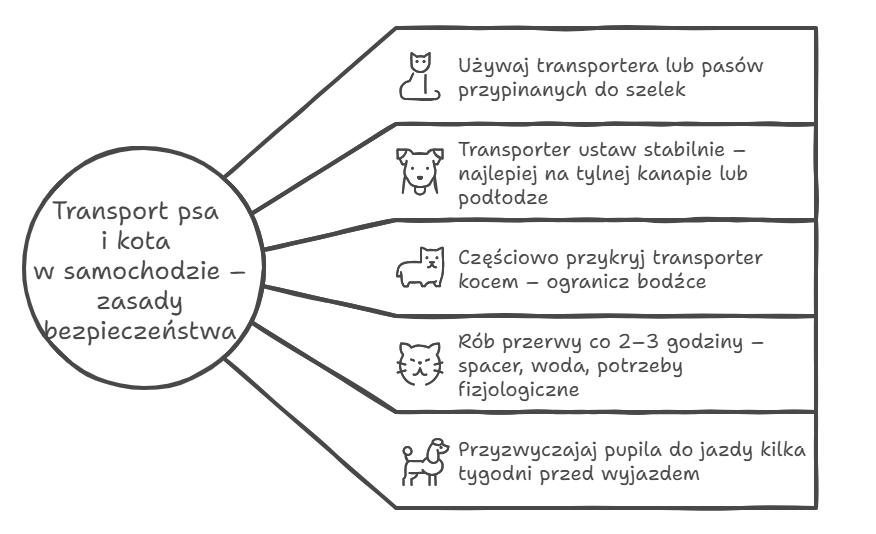 Transport psa i kota w samochodzie - zasady bezpieczeństwa