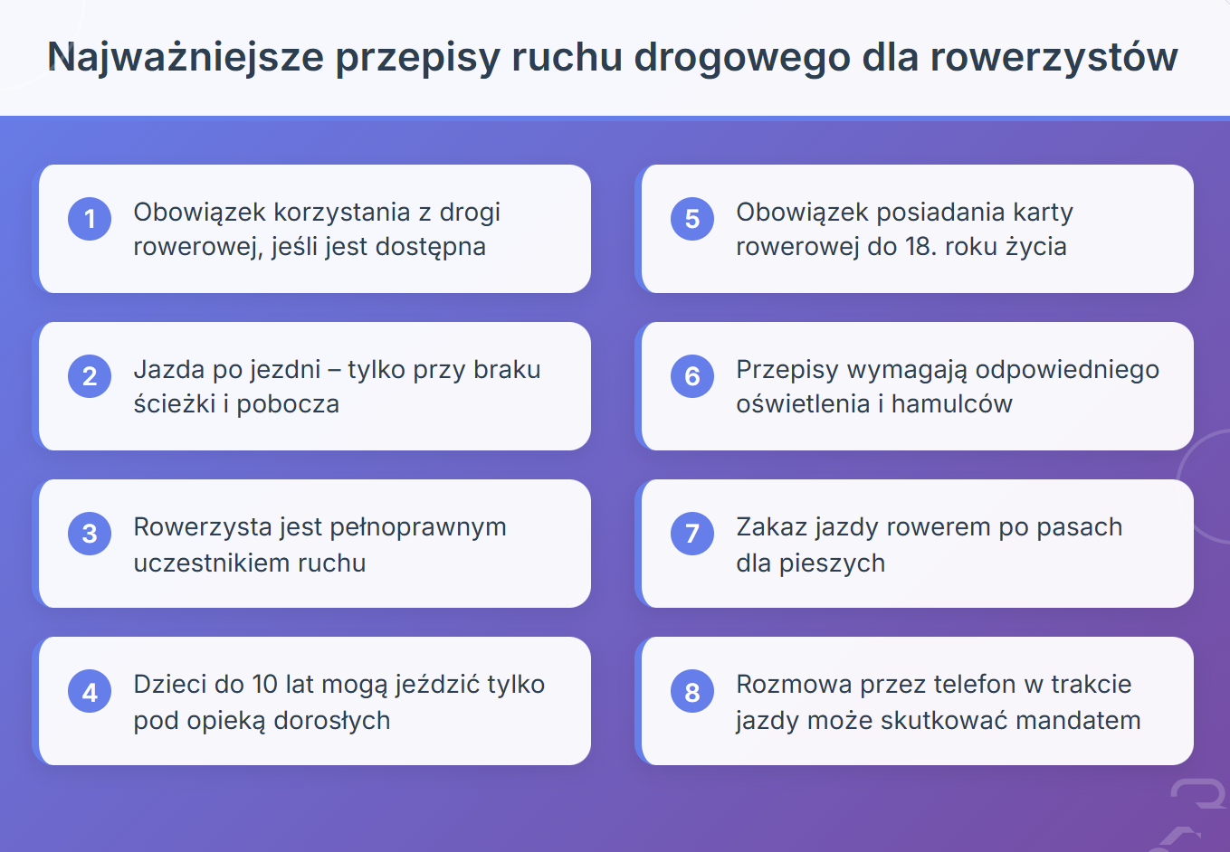 Najważniejsze przepisy ruchu drogowego dla rowerzystów