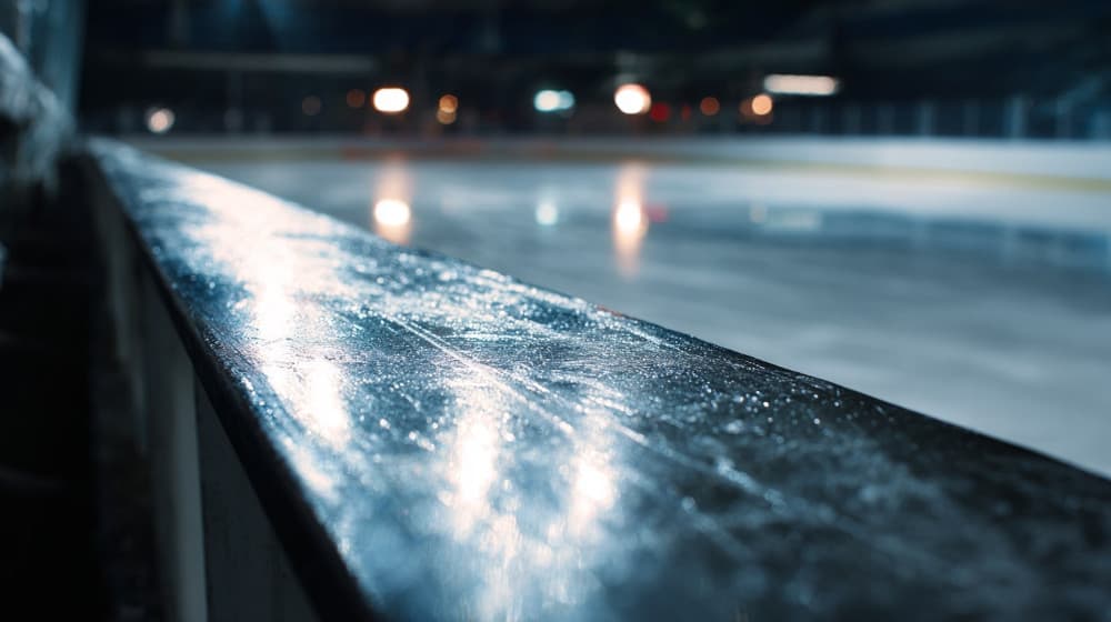 Oświetlone, sztuczne lodowisko