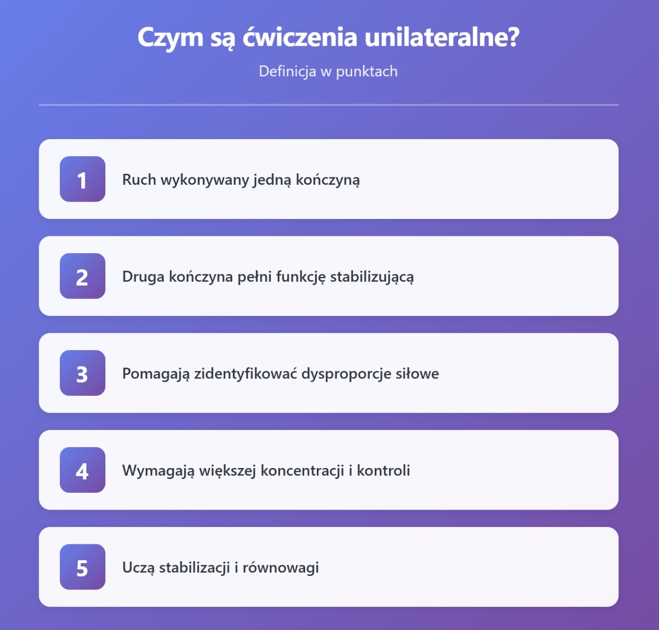 Czym są ćwiczenia unilateralne?