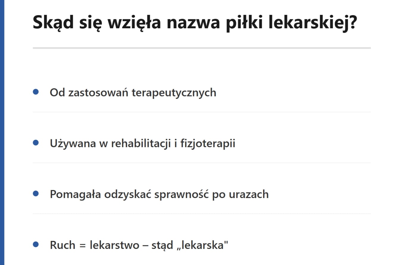 Skąd się wzięła nazwa piłki lekarskiej?