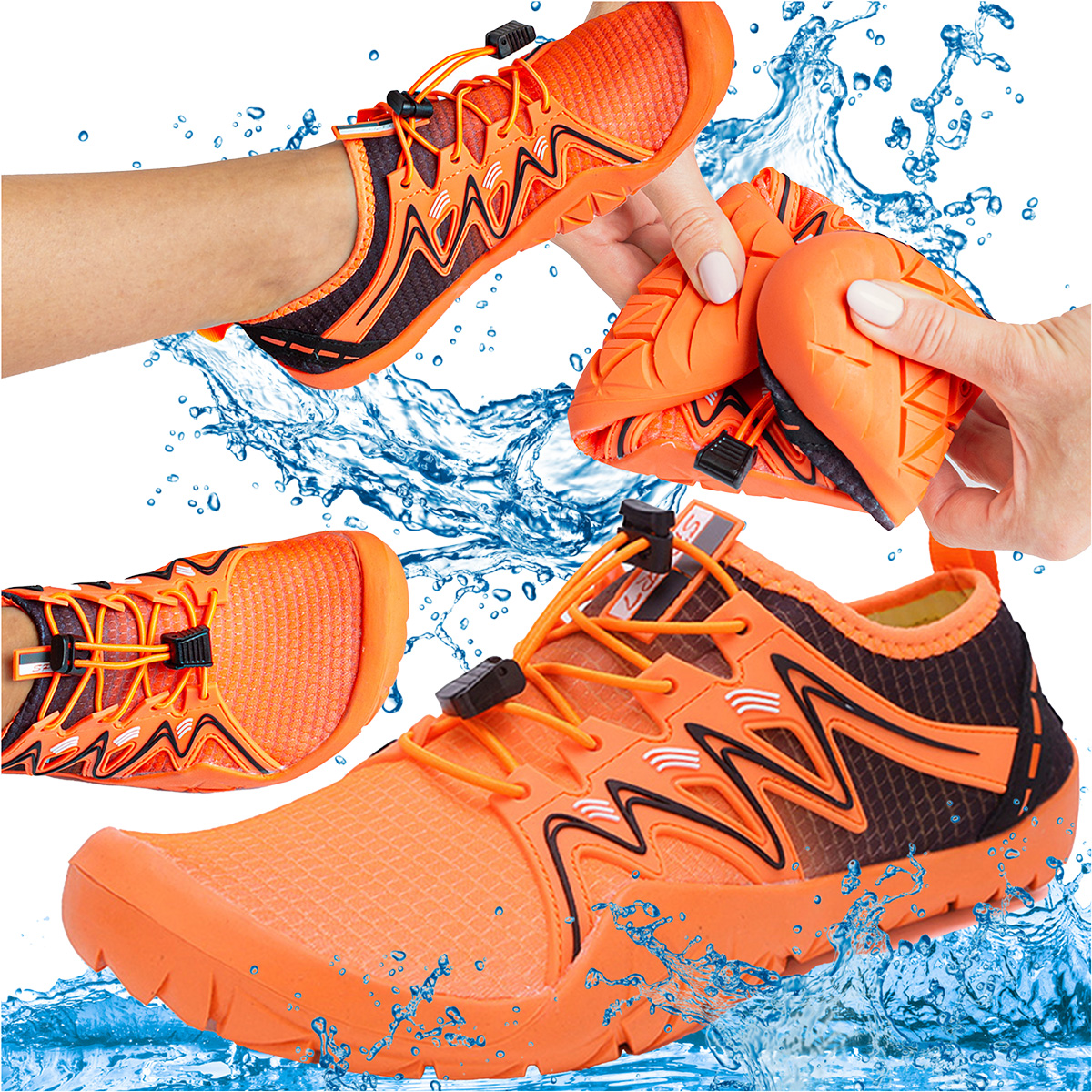 Buty do wody na plaże kamieniste kajak 42 czerwone