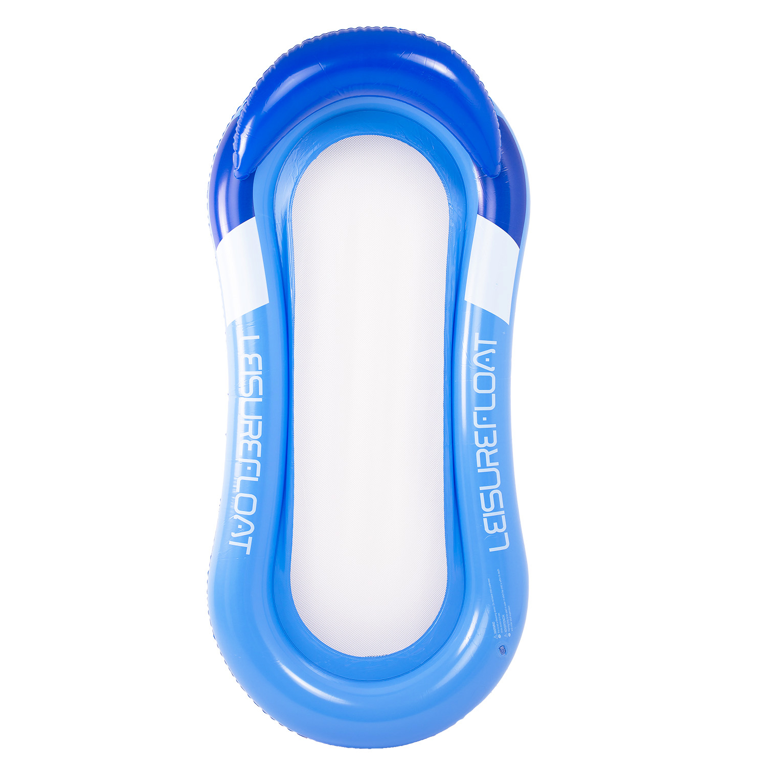 Materac dmuchany do pływania plażowy z oparciem dno z siatki niebieski