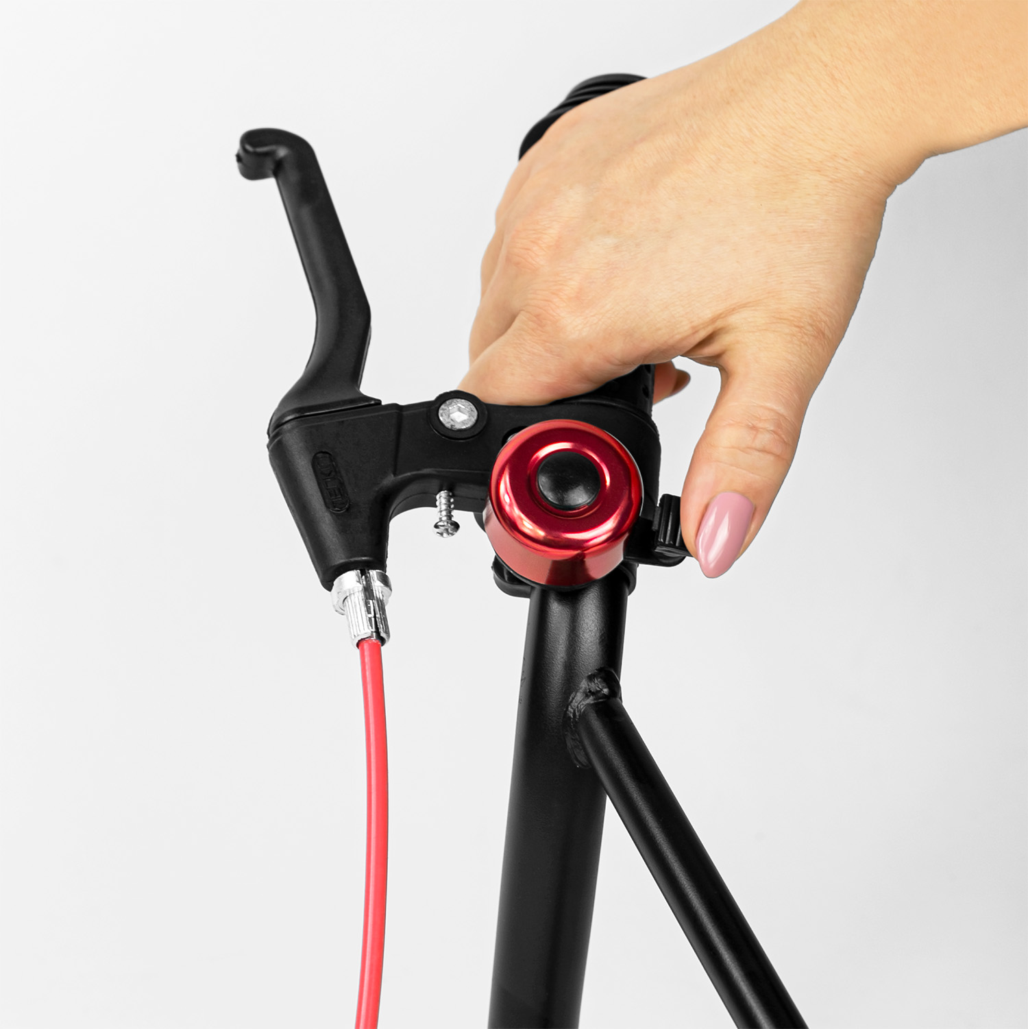 Dzwonek rowerowy dla dzieci dorosłych aluminiowy głośny DR2 czerwony