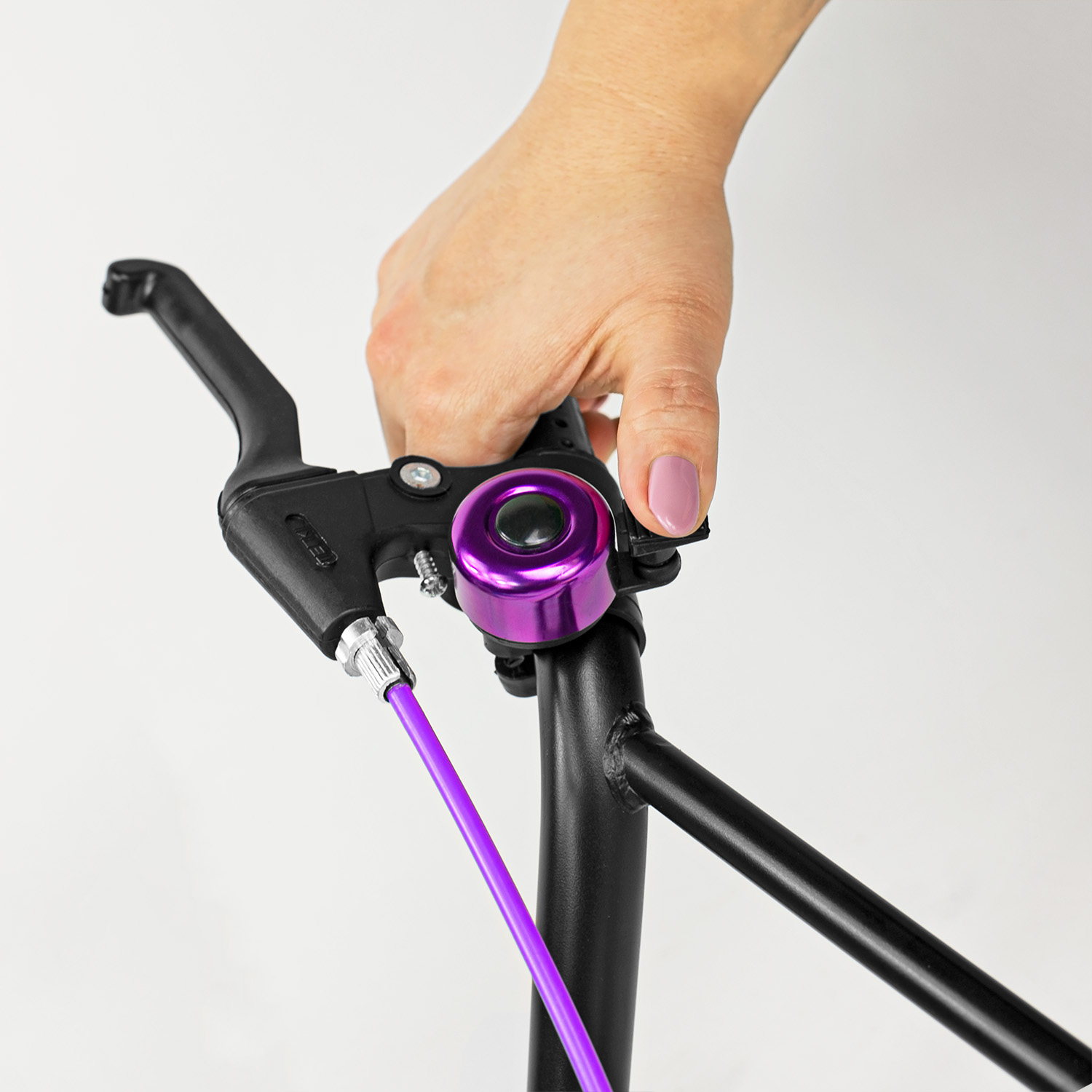 Dzwonek rowerowy dla dzieci dorosłych aluminiowy głośny DR5 fioletowy