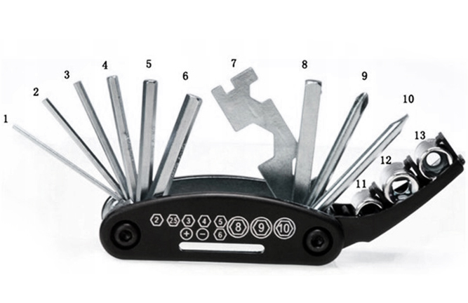 Multitool rowerowy narzędzie wielofunkcyjne 16w1 zestaw kluczy MR1