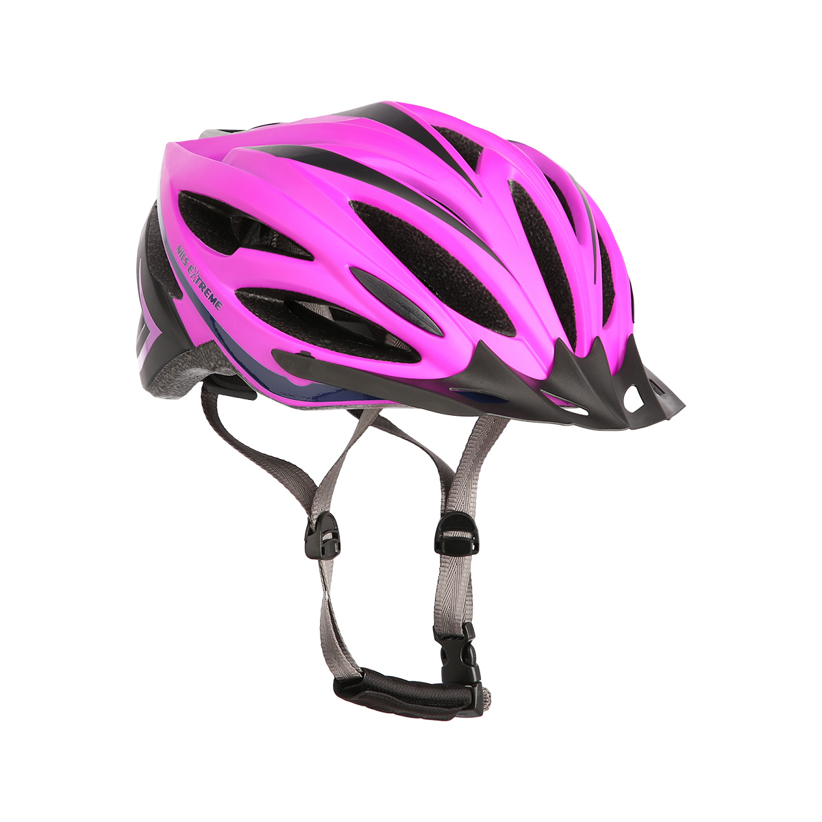 Kask rowerowy fioletowo-niebieski rozmiar M Nils Extreme MTW202