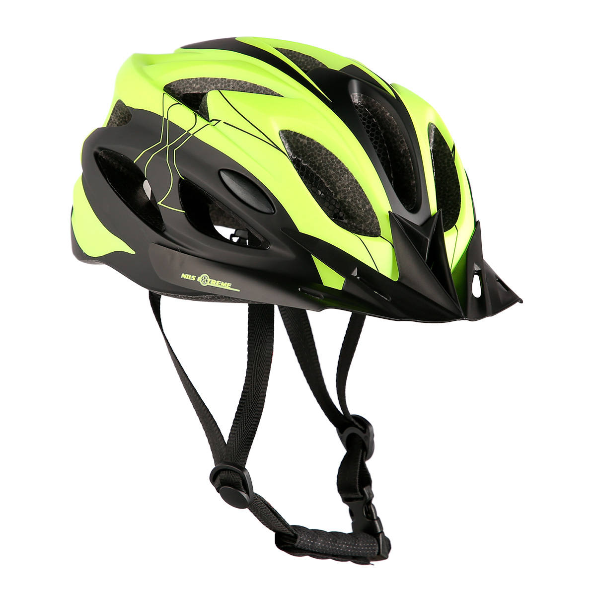 Kask ochronny do jazdy na rowerze rolkach czarno-żółty rozmiar M Nils Extreme MTW291