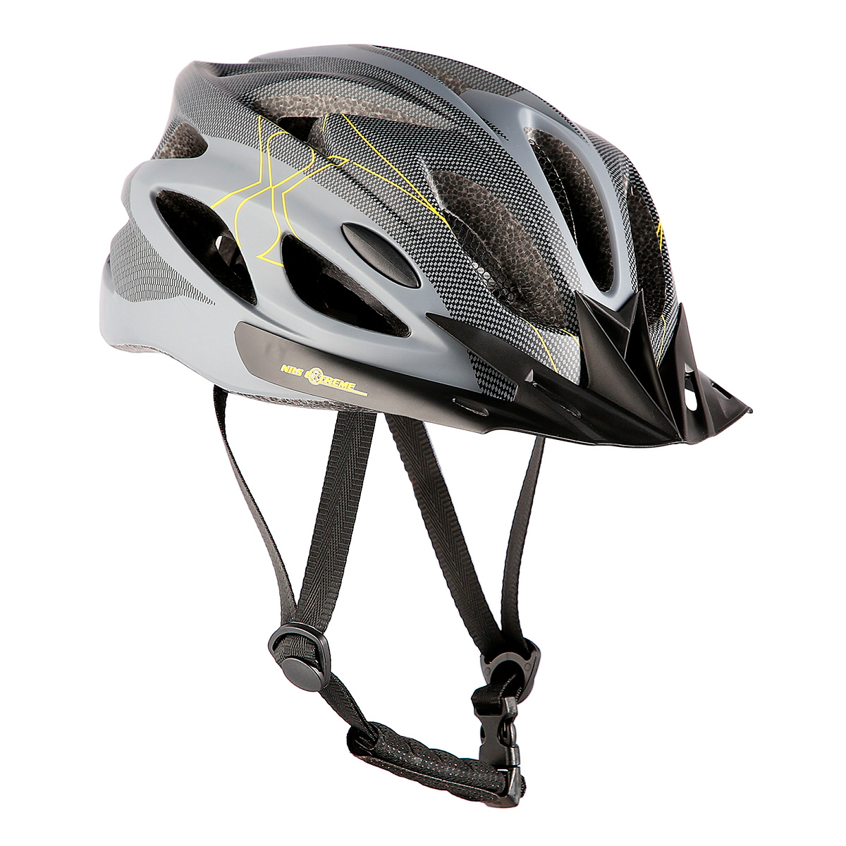 Kask ochronny do jazdy na rowerze rolkach szaro-czarny rozmiar S Nils Extreme MTW291