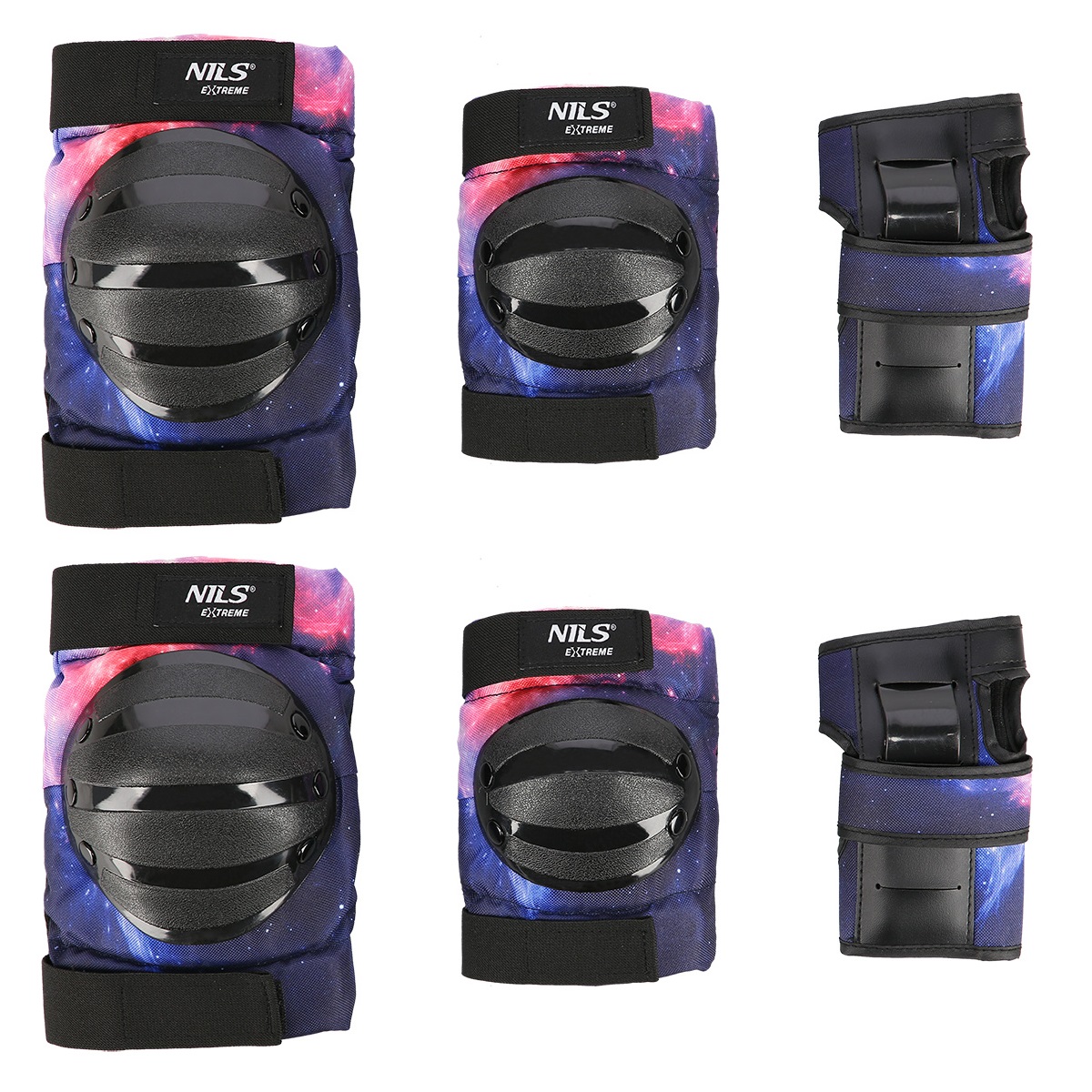 Zestaw ochraniaczy do jazdy na deskorolce hulajnodze rolkach czarne H734 Nils Extreme rozmiar L