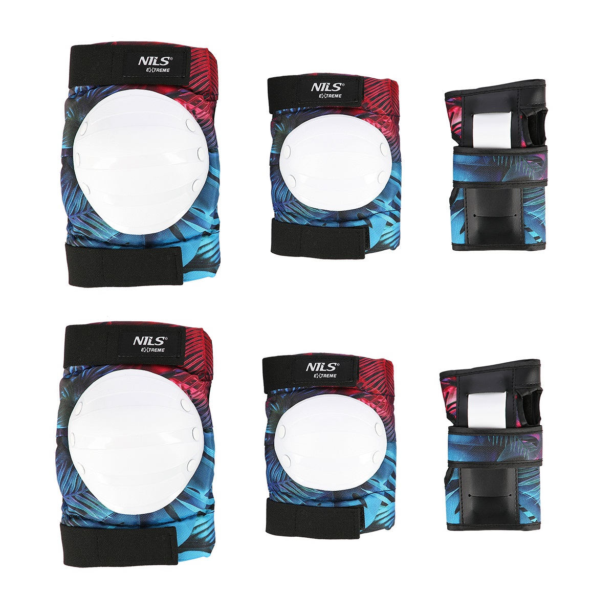 Zestaw ochraniaczy do jazdy na deskorolce hulajnodze rolkach białe H734 Nils Extreme rozmiar L