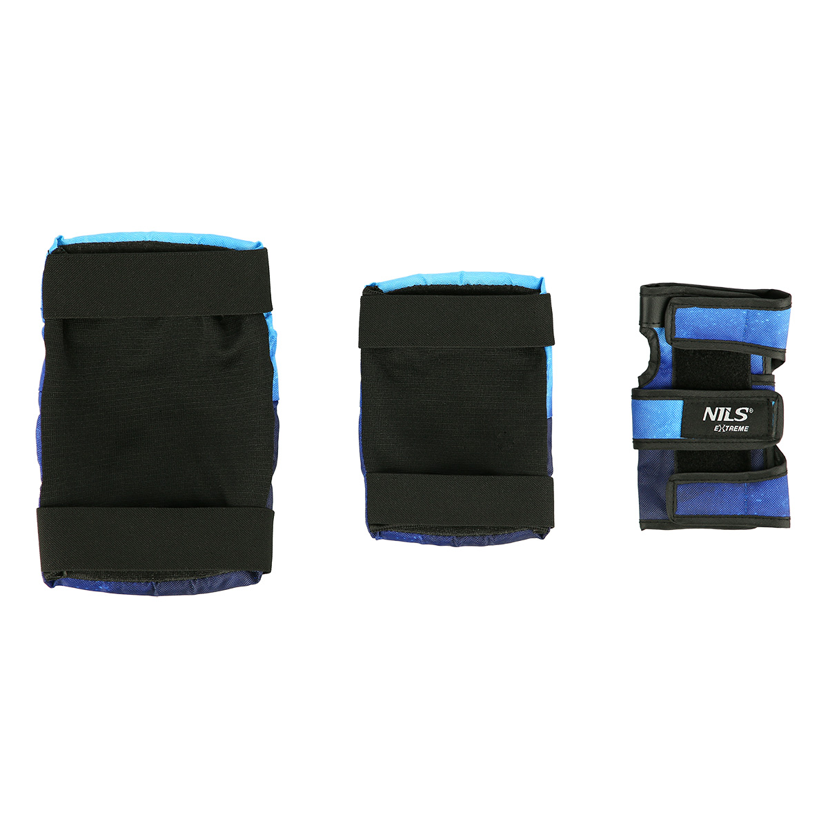 Zestaw ochraniaczy do jazdy na deskorolce hulajnodze rolkach niebieskie H734 Nils Extreme rozmiar M