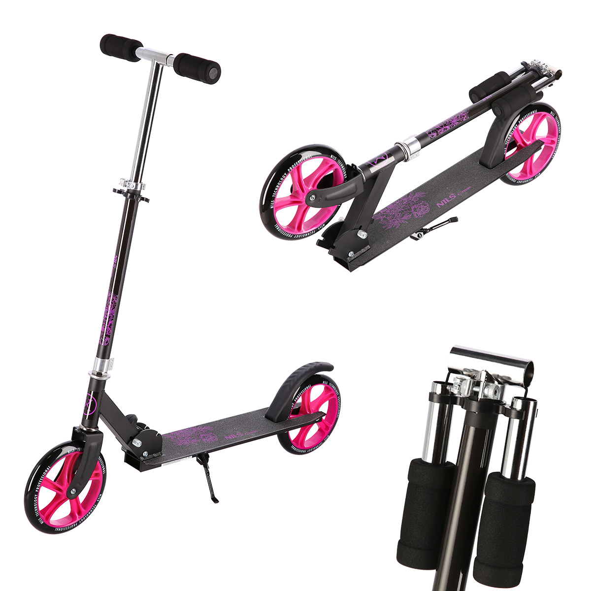 Hulajnoga duża składana różowa HM603 Nils Extreme