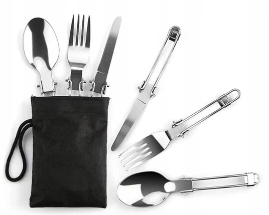 Zestaw garnków naczyń turystycznych na kemping ZG4-01 pomarańczowy