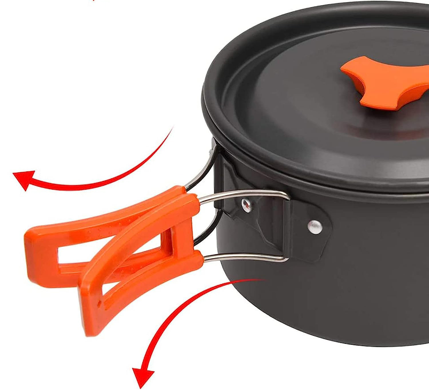 Zestaw garnków naczyń turystycznych na kemping ZG4-01 pomarańczowy