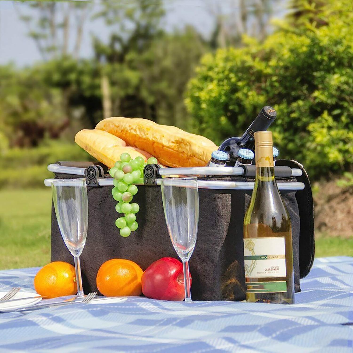 Kosz termiczny na zakupy piknikowy duży 30 litrów czarny