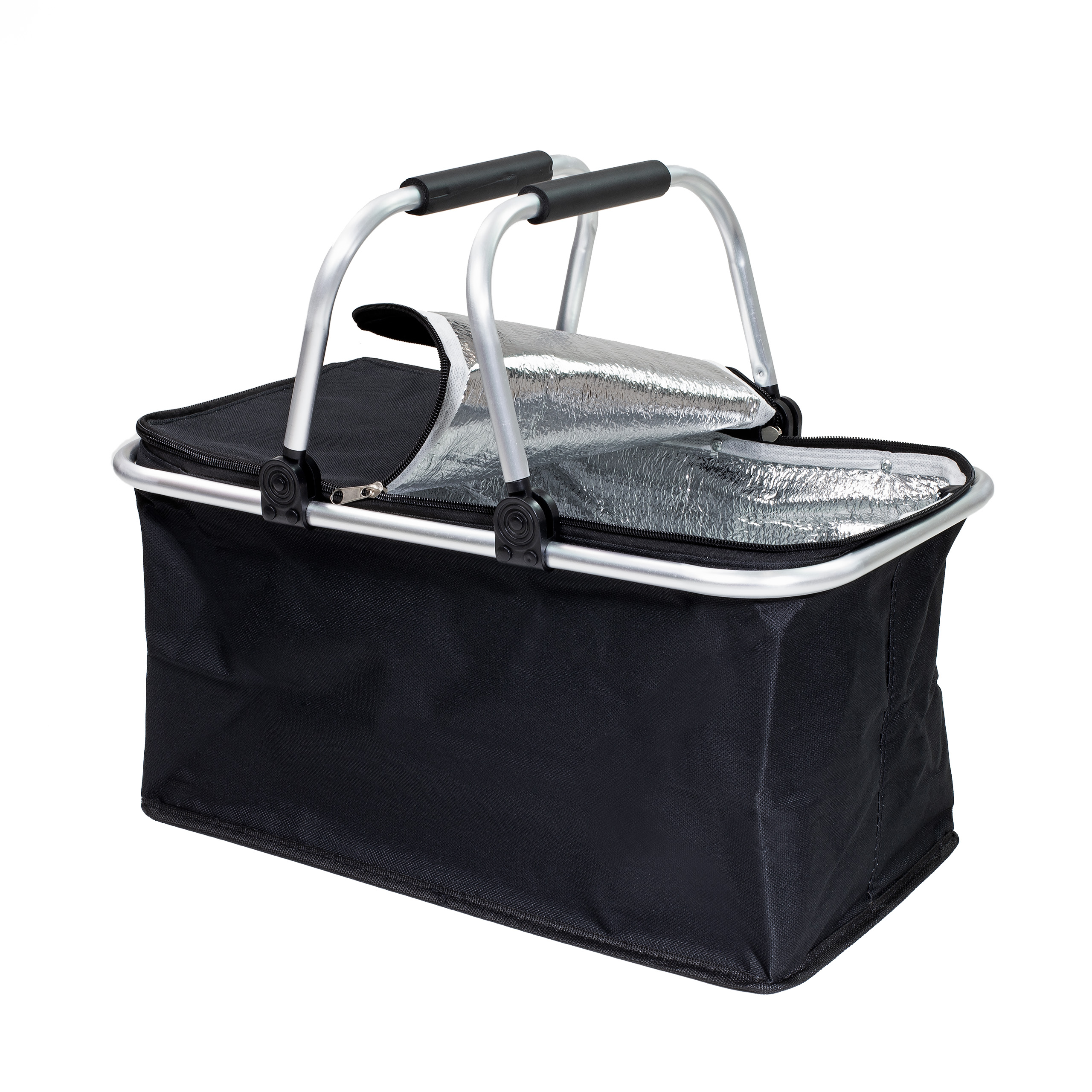 Kosz termiczny na zakupy piknikowy duży 30 litrów czarny