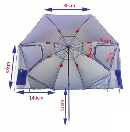 Parasol plażowy ogrodowy parawan namiot duży niebieski