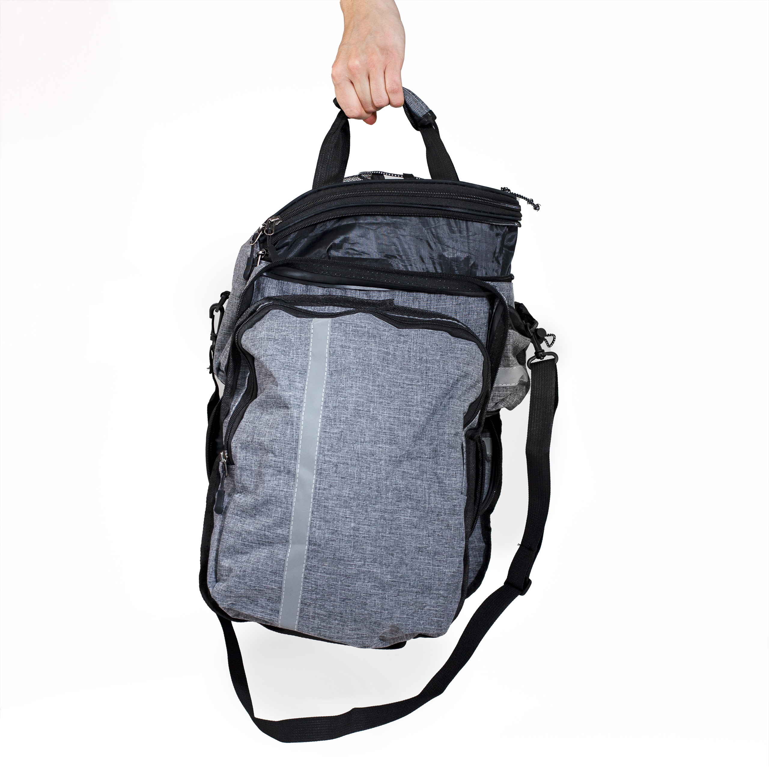 Torba rowerowa na bagażnik sakwa turystyczna 30l szara