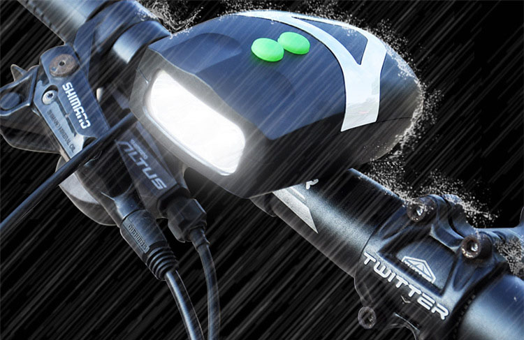 Lampka przednia rowerowa oświetlenie do roweru z klaksonem