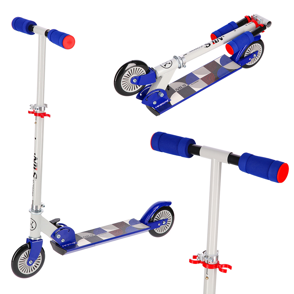 Hulajnoga dla dziecka HD026 szaro niebieska Nils Extreme