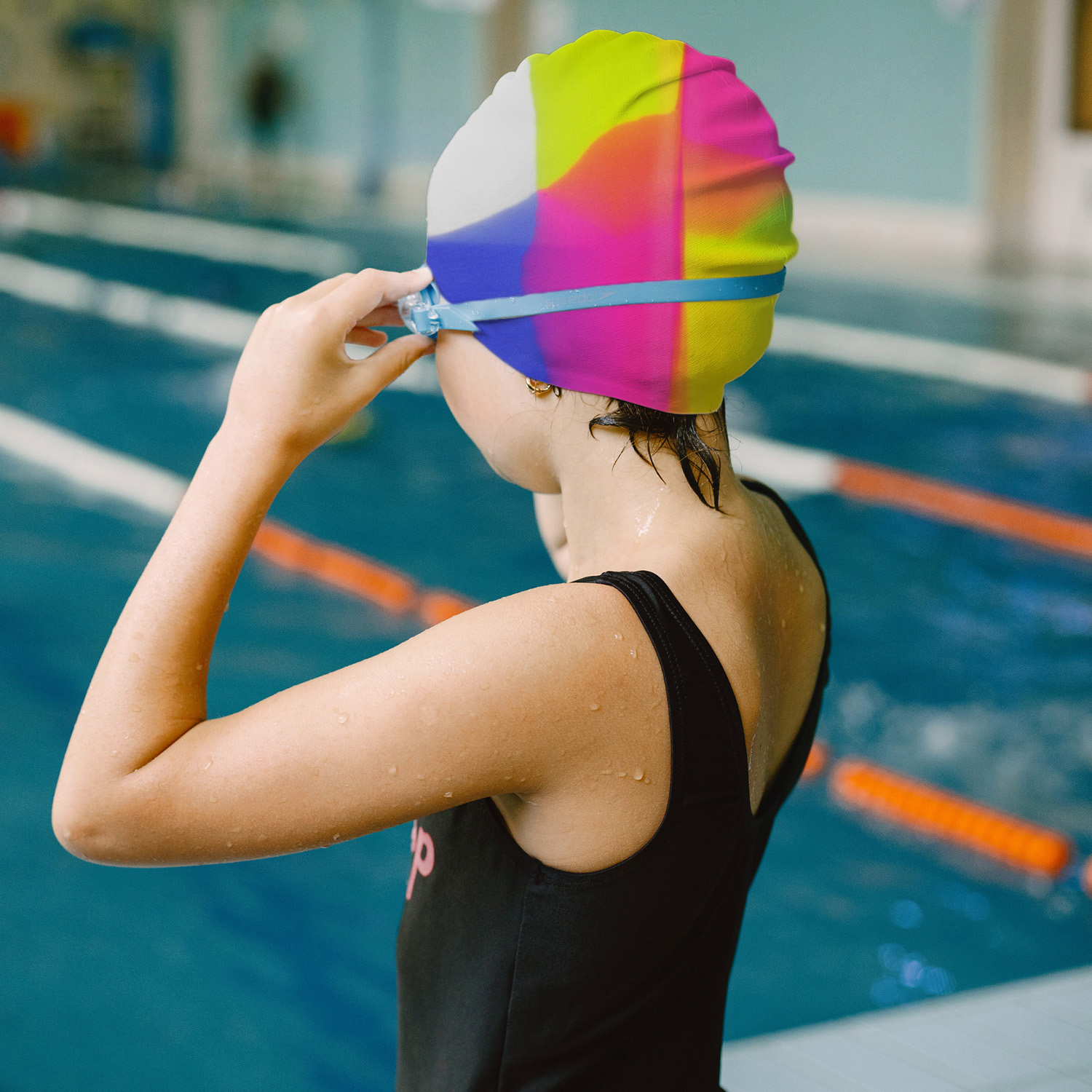 Czepek silikonowy na basen pływacki kąpielowy CP4 wielokolorowy