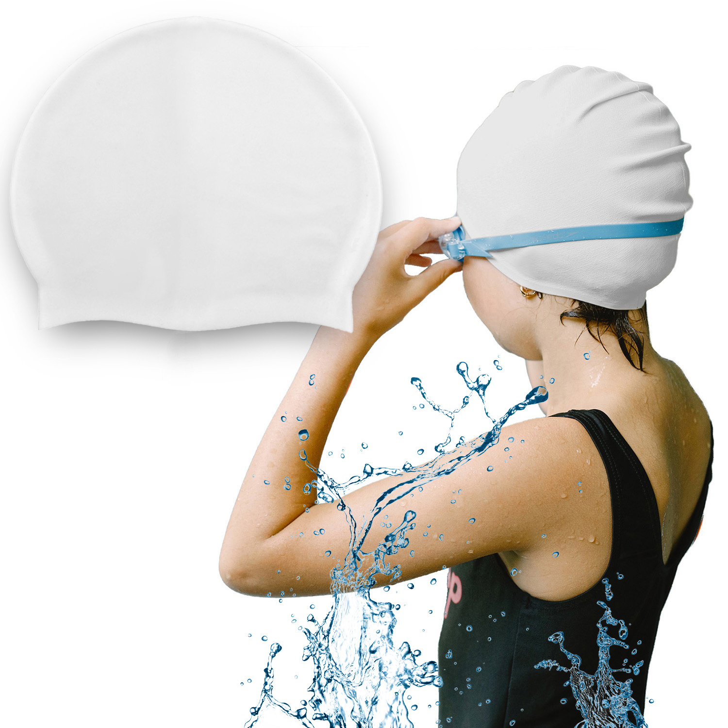 Czepek silikonowy na basen pływacki kąpielowy CP9 biały