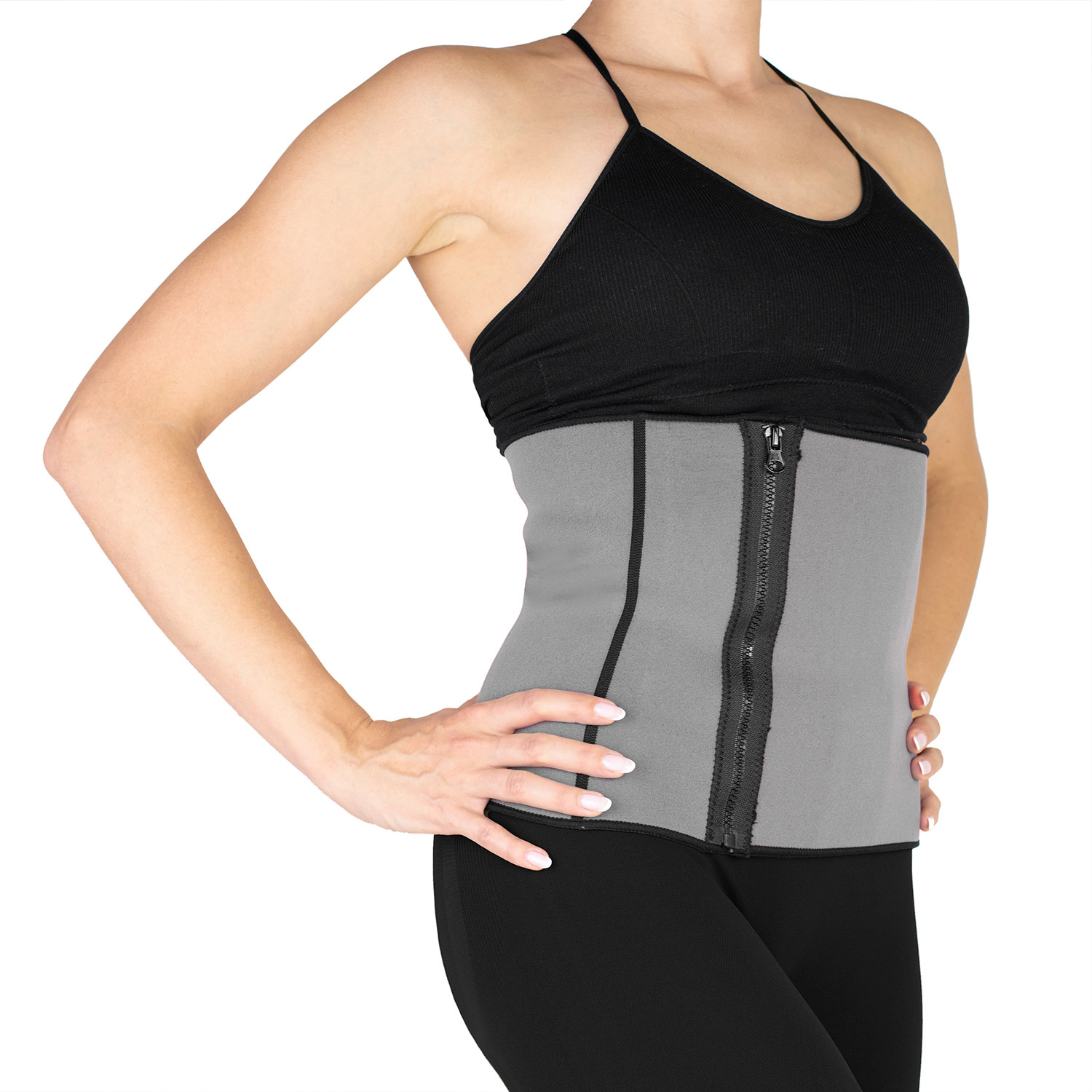 Pas wyszczuplający neoprenowy odchudzający brzuch Pretorians szary