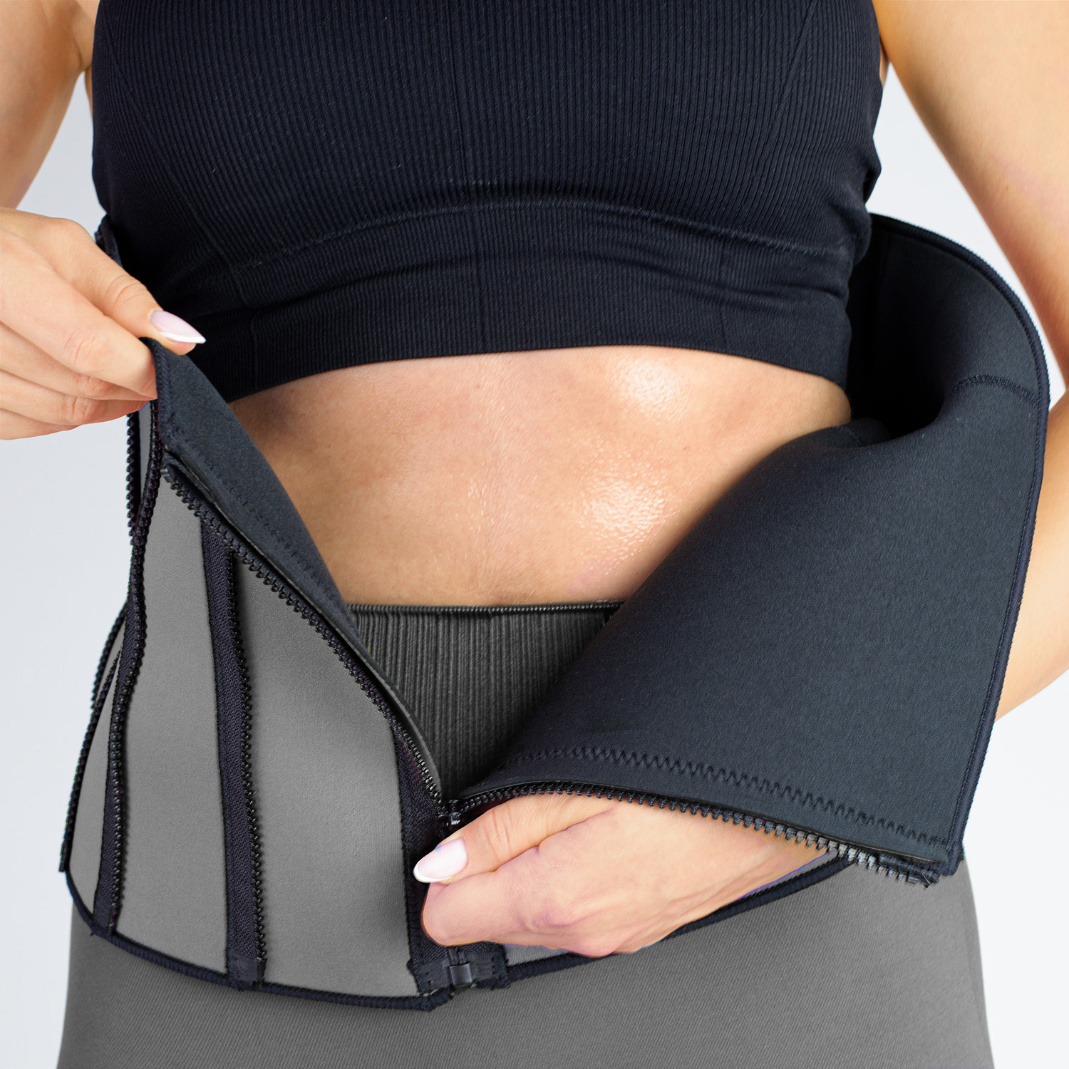 Pas wyszczuplający neoprenowy odchudzający brzuch Pretorians szary