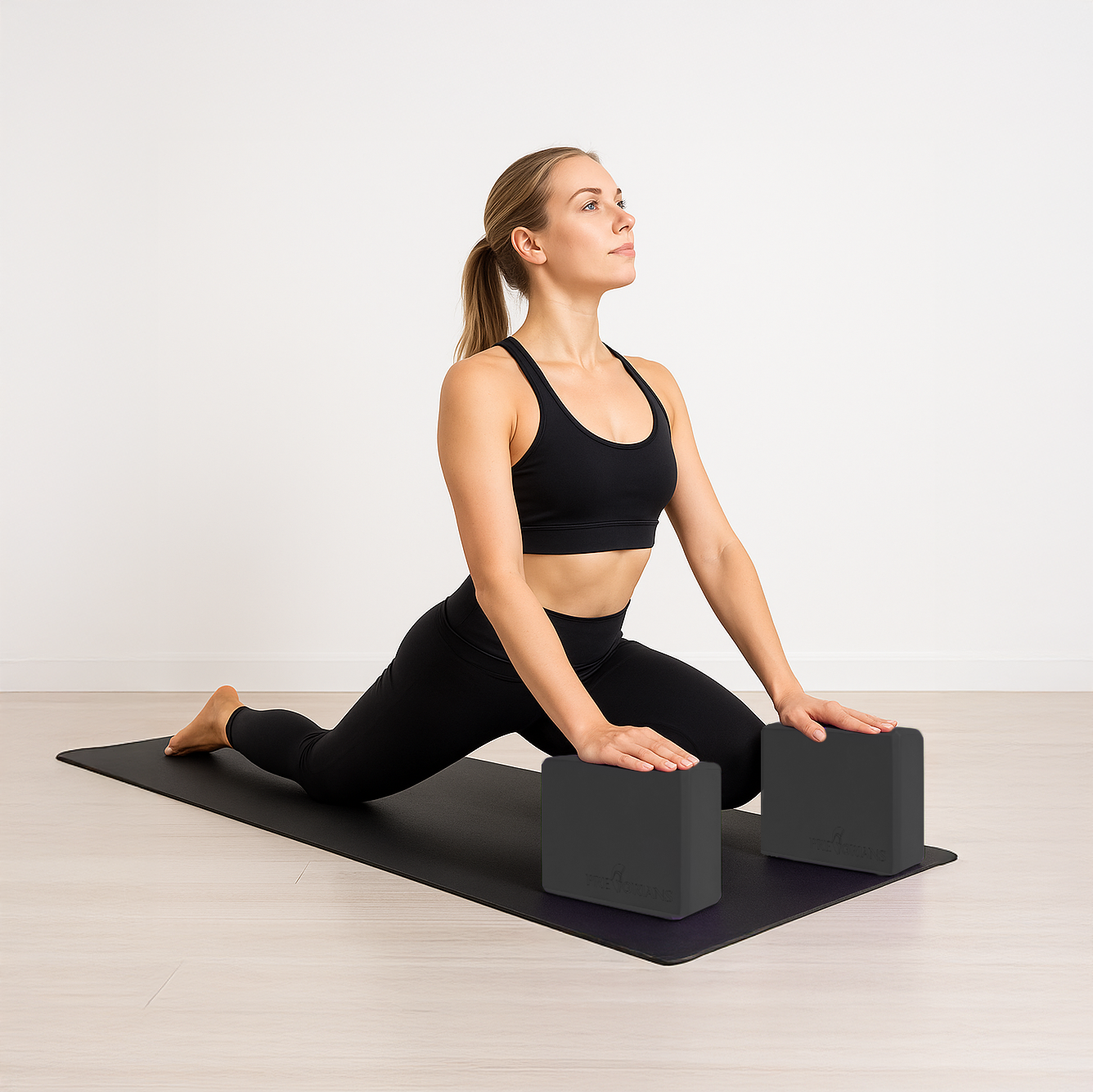 Kostka do jogi klocek blok do ćwiczeń rozciągania Pretorians czarna