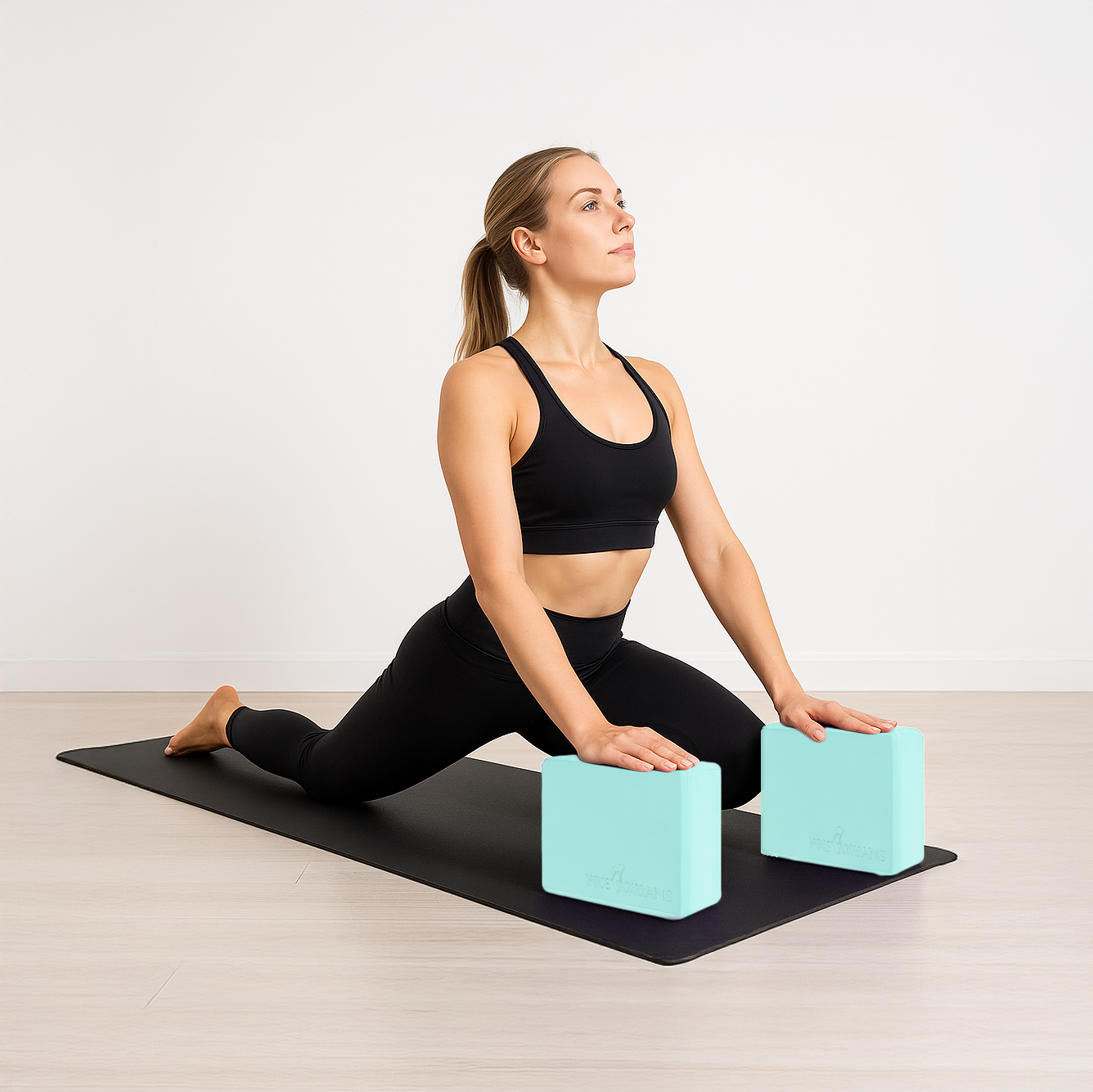 Kostka do jogi klocek blok do ćwiczeń rozciągania Pretorians niebieska