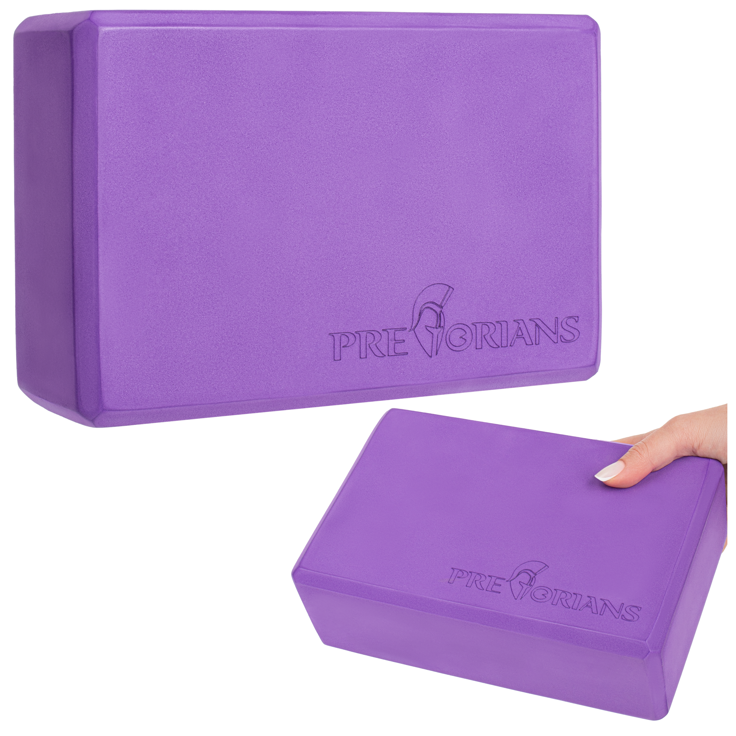 Kostka do jogi klocek blok do ćwiczeń rozciągania Pretorians fioletowa