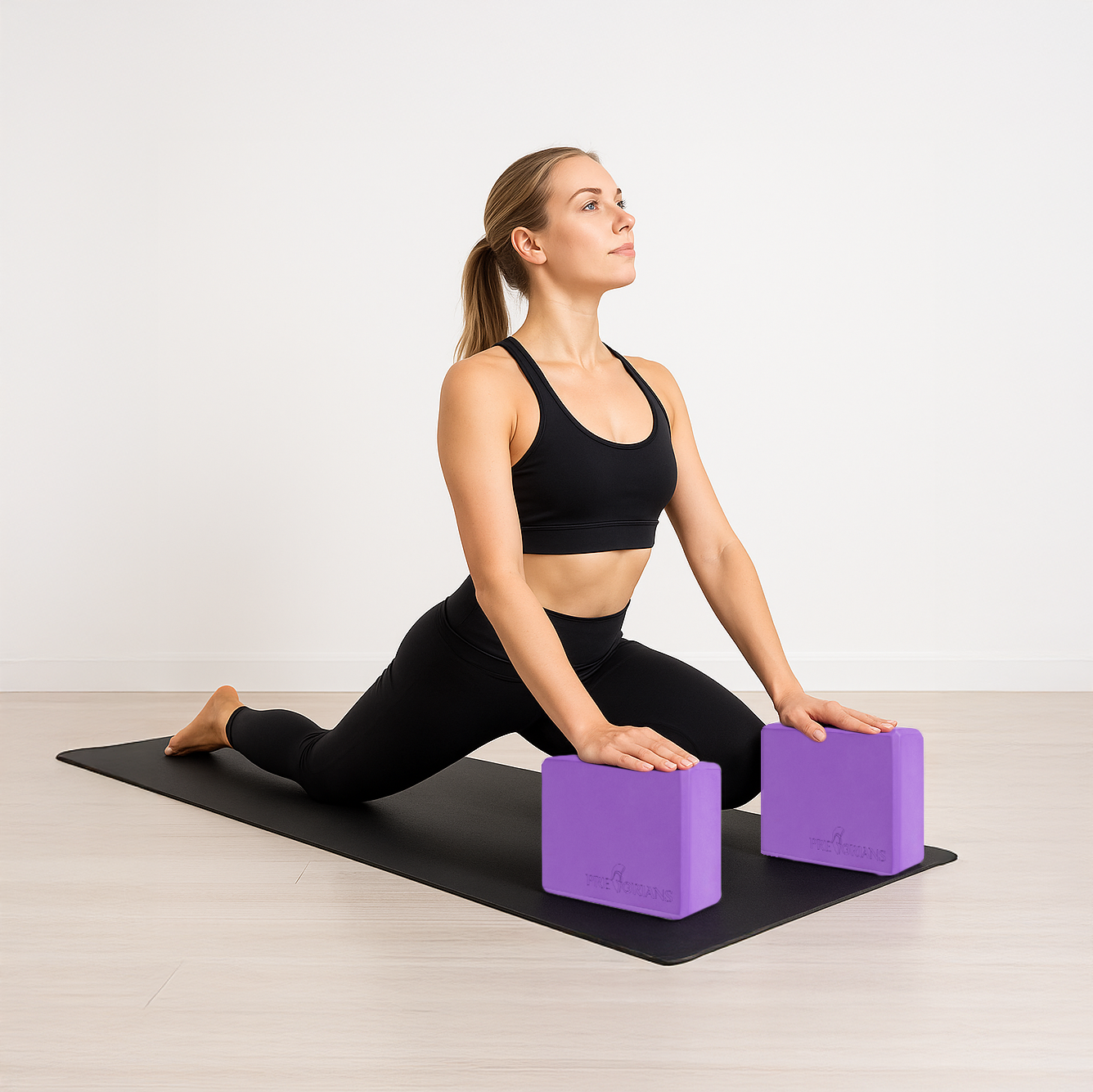 Kostka do jogi klocek blok do ćwiczeń rozciągania Pretorians fioletowa
