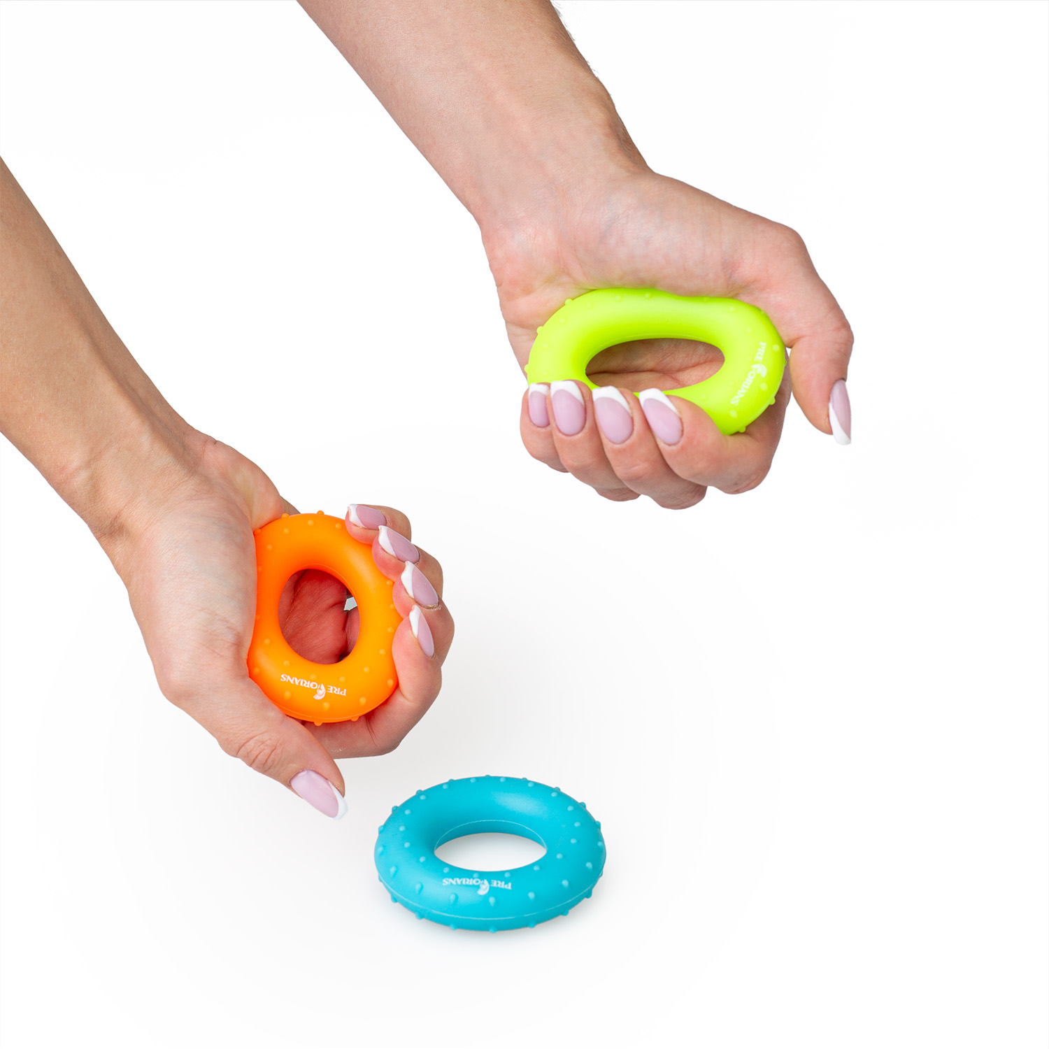 Zestaw do ćwiczeń rehabilitacji rąk palców nadgarstka 9 silikonowych elementów Pretorians