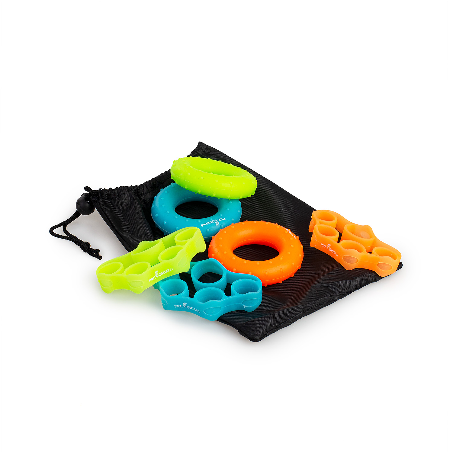 Zestaw do ćwiczeń rehabilitacji rąk palców nadgarstka 9 silikonowych elementów Pretorians