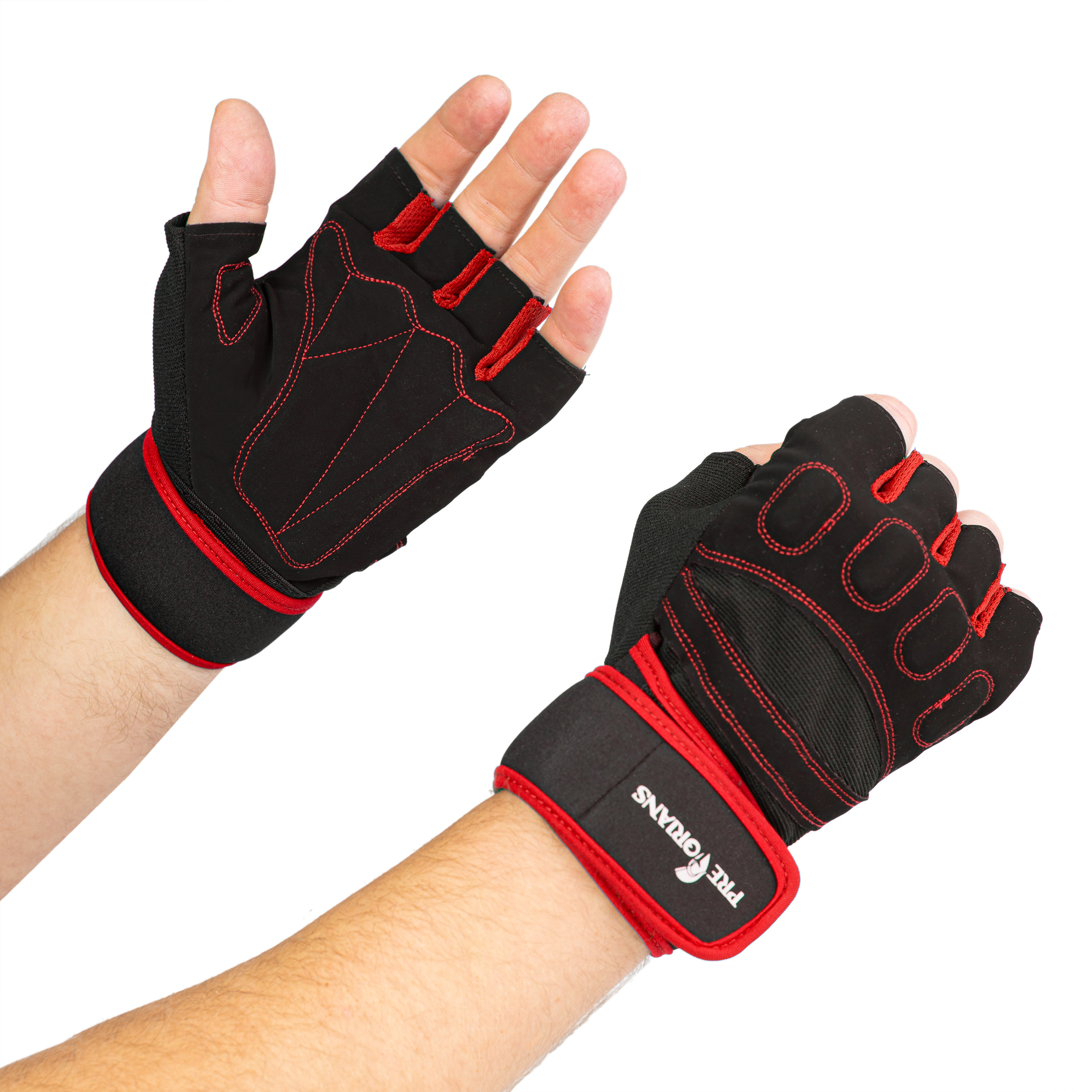 Rękawiczki treningowe na siłownię Pretorians czerwone L