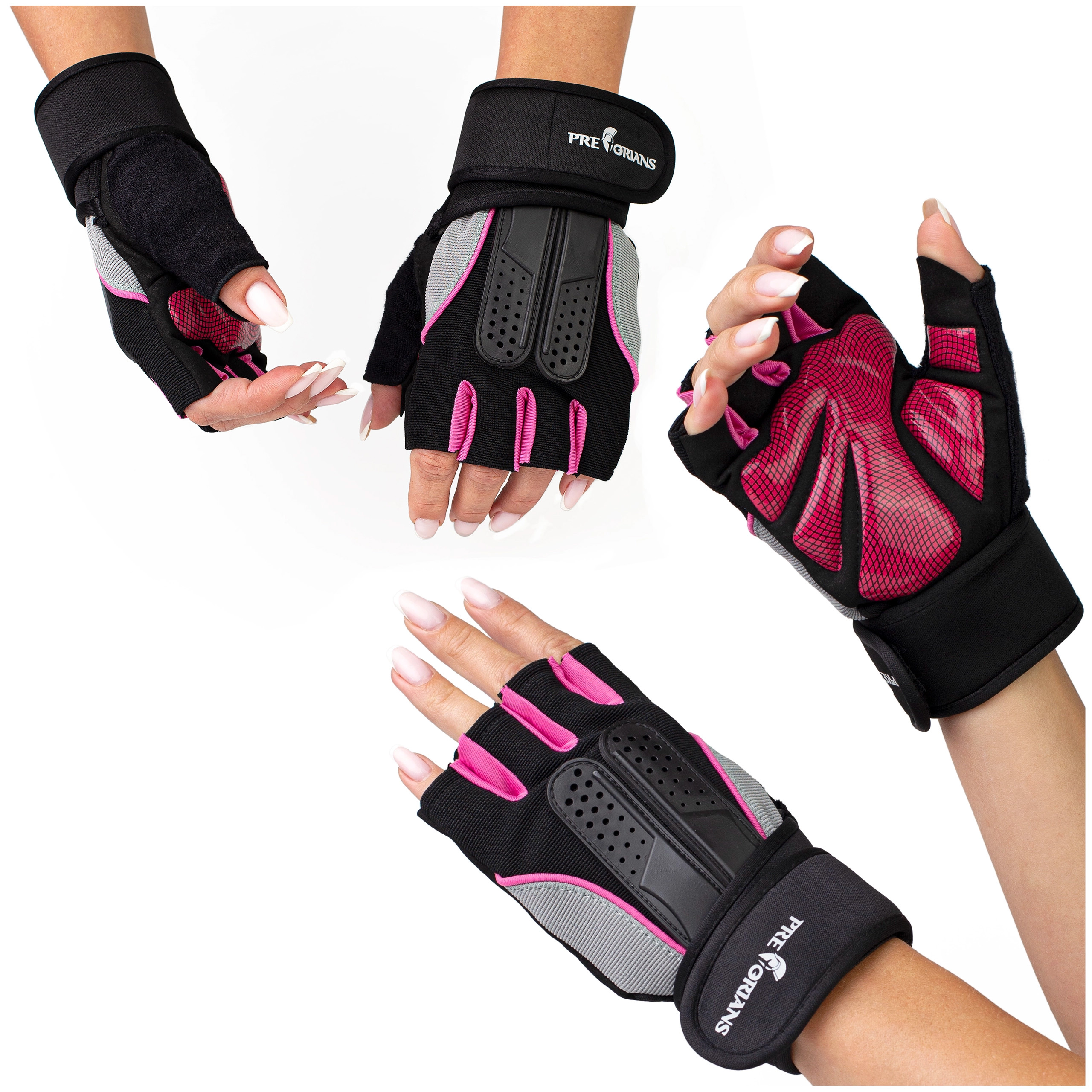 Rękawiczki treningowe na siłownię Pretorians różowe M