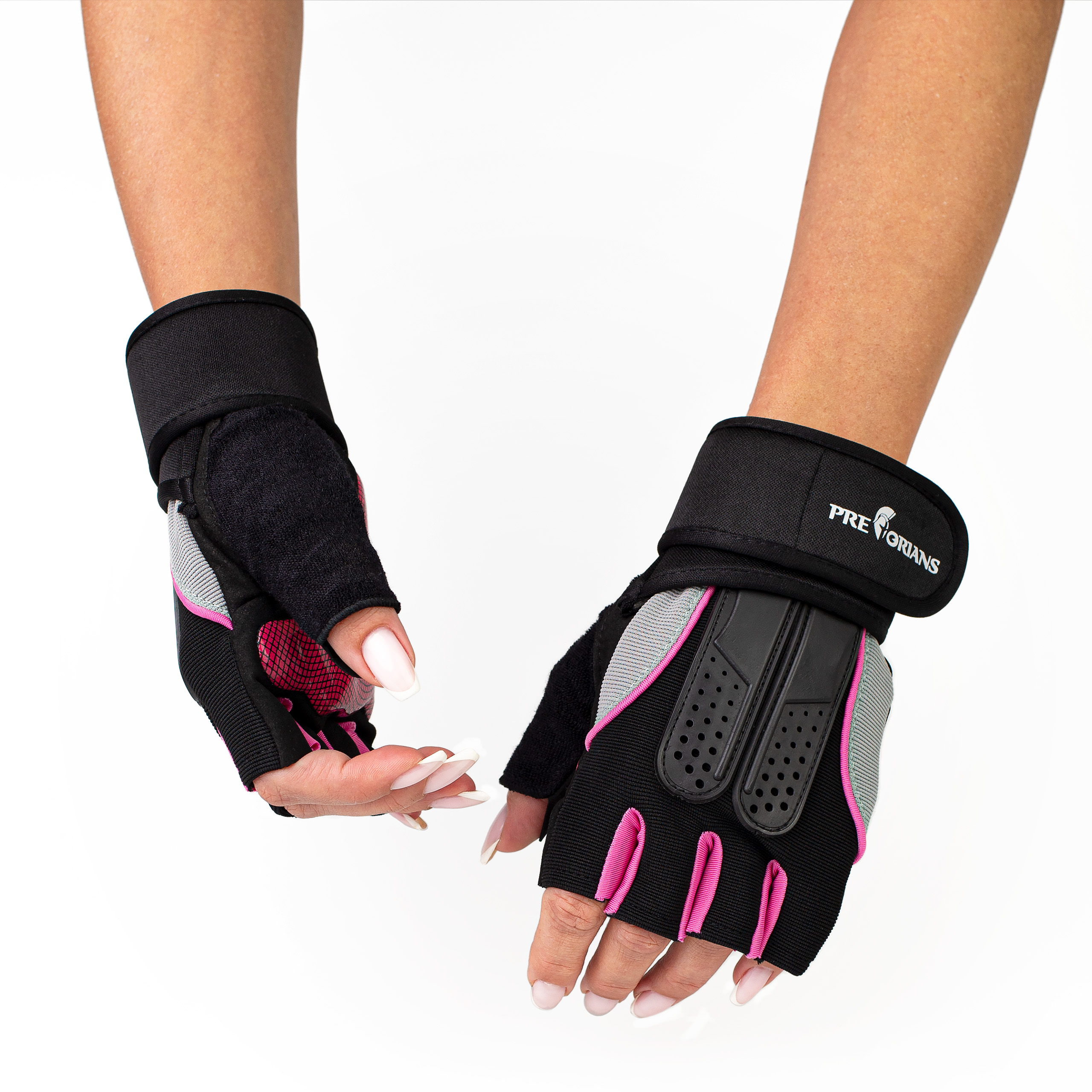 Rękawiczki treningowe na siłownię Pretorians różowe M