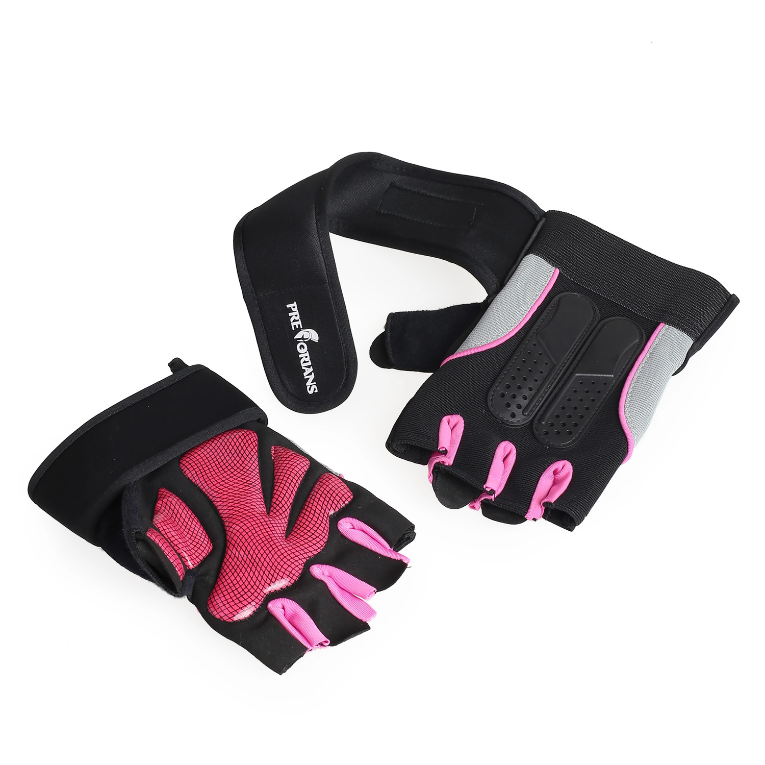 Rękawiczki treningowe na siłownię Pretorians różowe M
