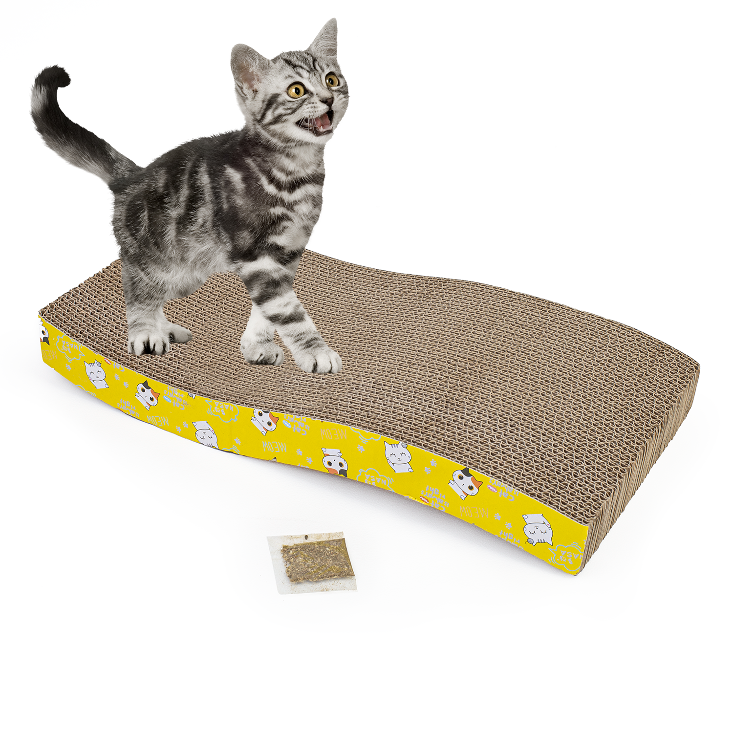 Kartonowy drapak dla kota tekturowa mata do drapania z kocimiętką