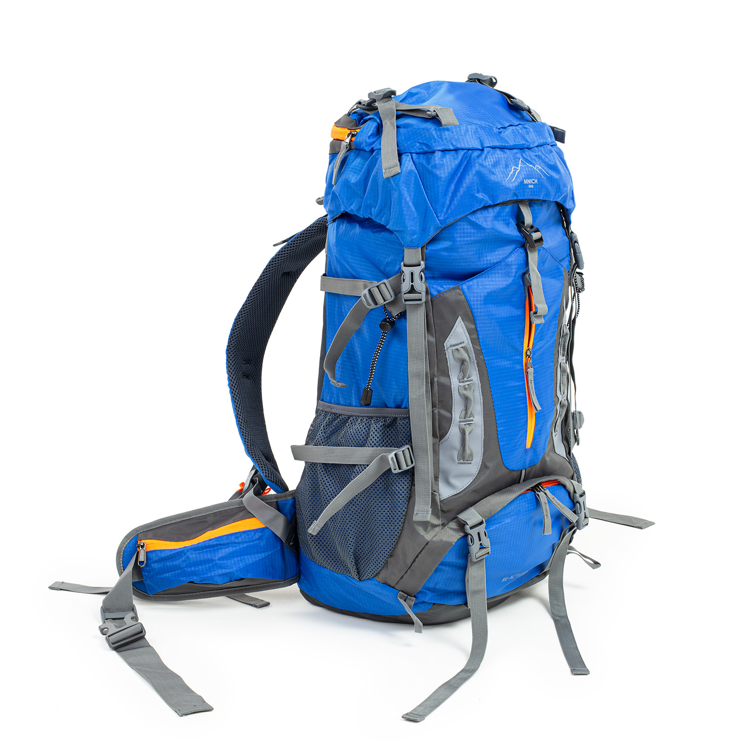 Plecak turystyczny górski trekkingowy Mnich 70 litrów błękitny