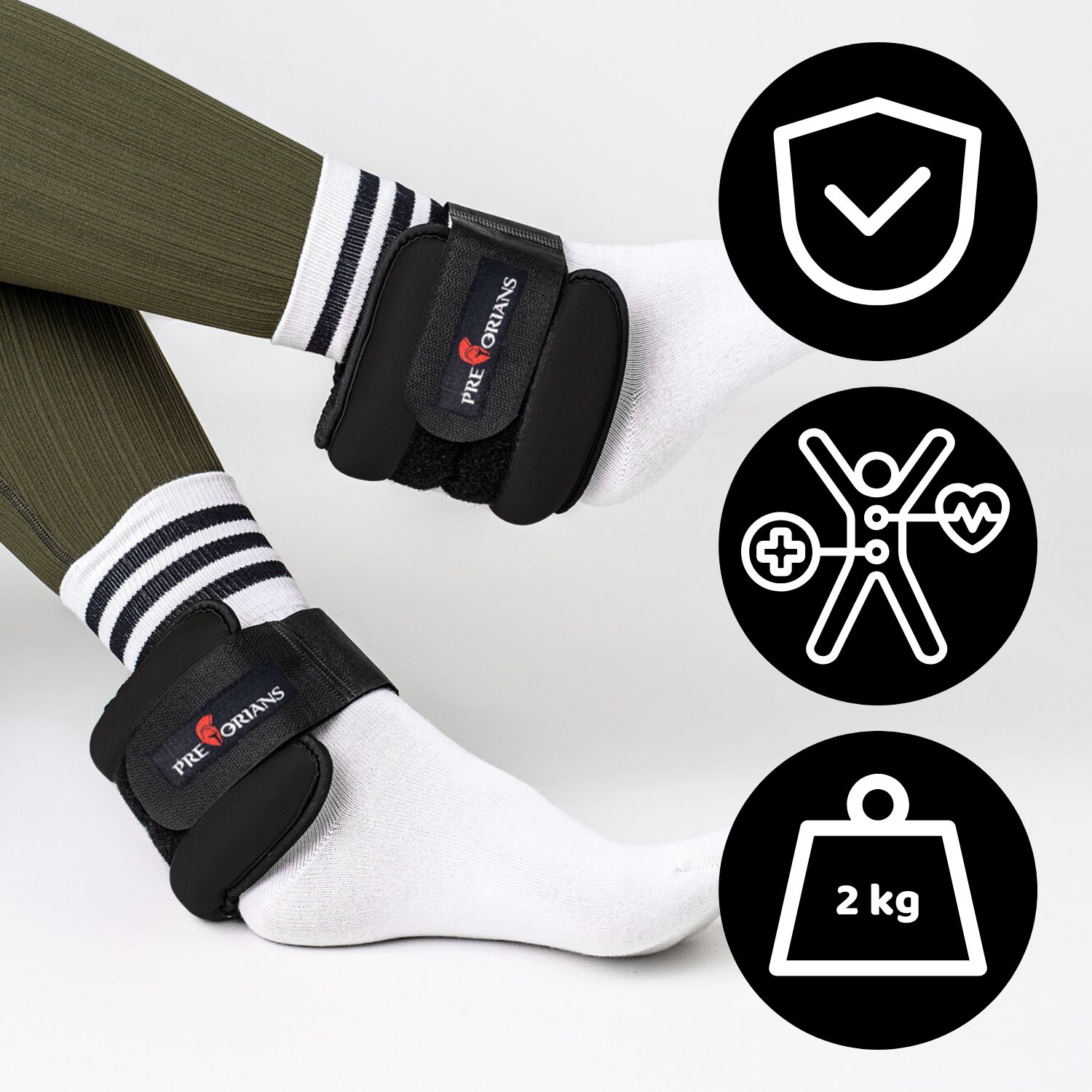 Obciążniki ciężarki na nogi kostki ręce nadgarstki 2x2kg Pretorians