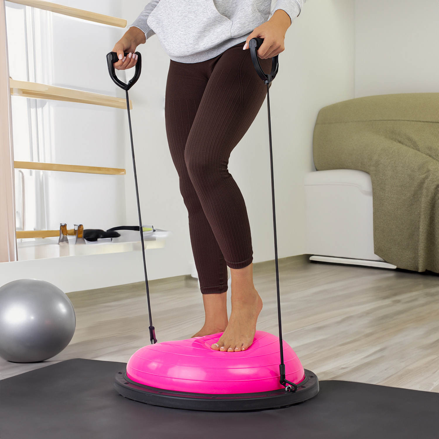 Platforma do balansowania różowa piłka do ćwiczeń trener równowagi ekspandery