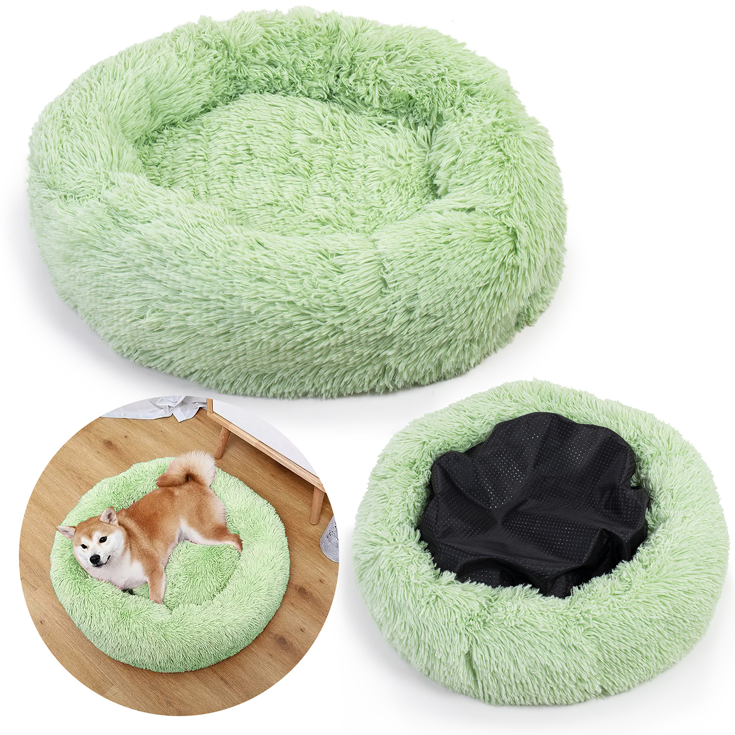 Włochate legowisko dla psa kota miękkie posłanie kojec