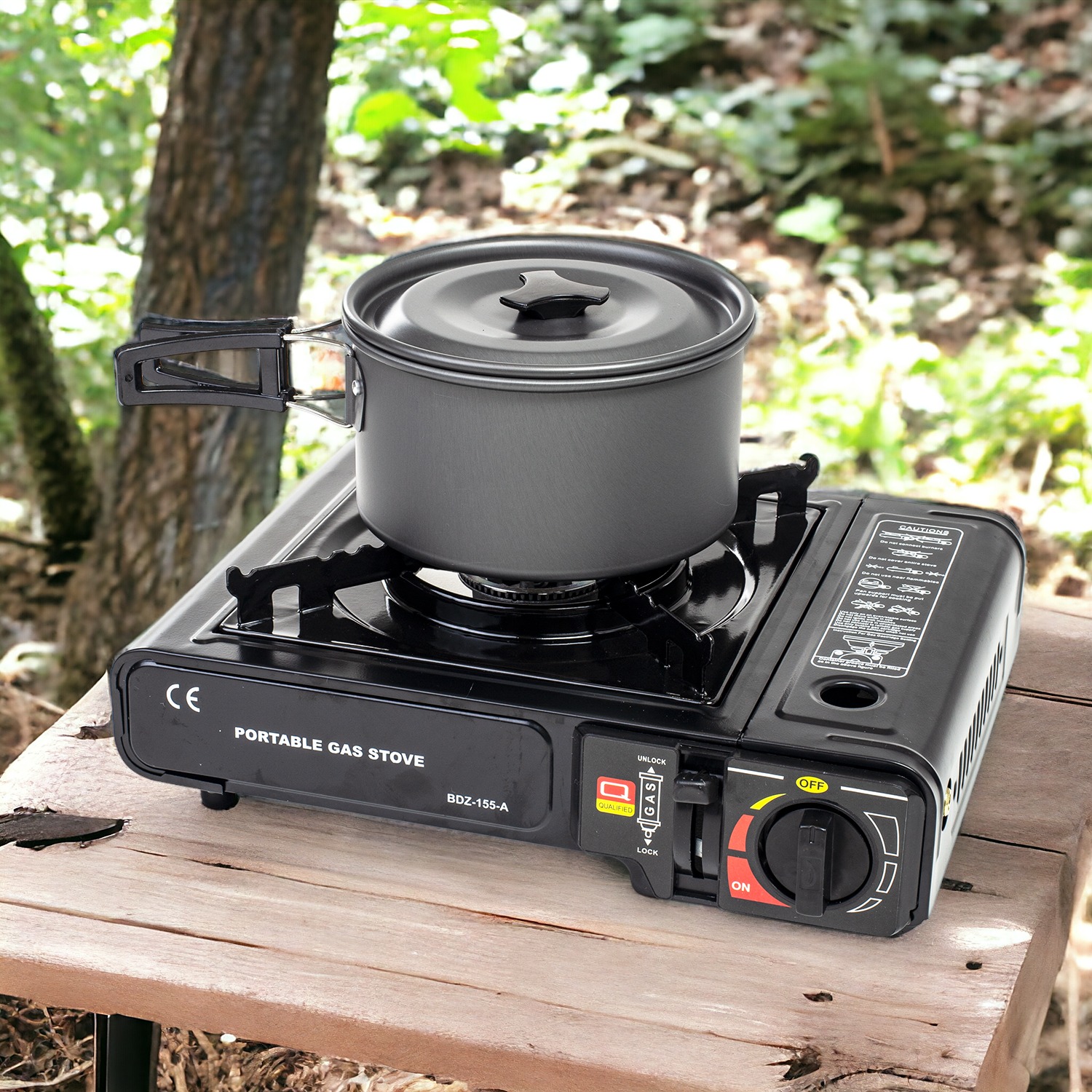 Kuchenka gazowa turystyczna polowa przenośna na kartusze butle + 4x kartusz z gazem