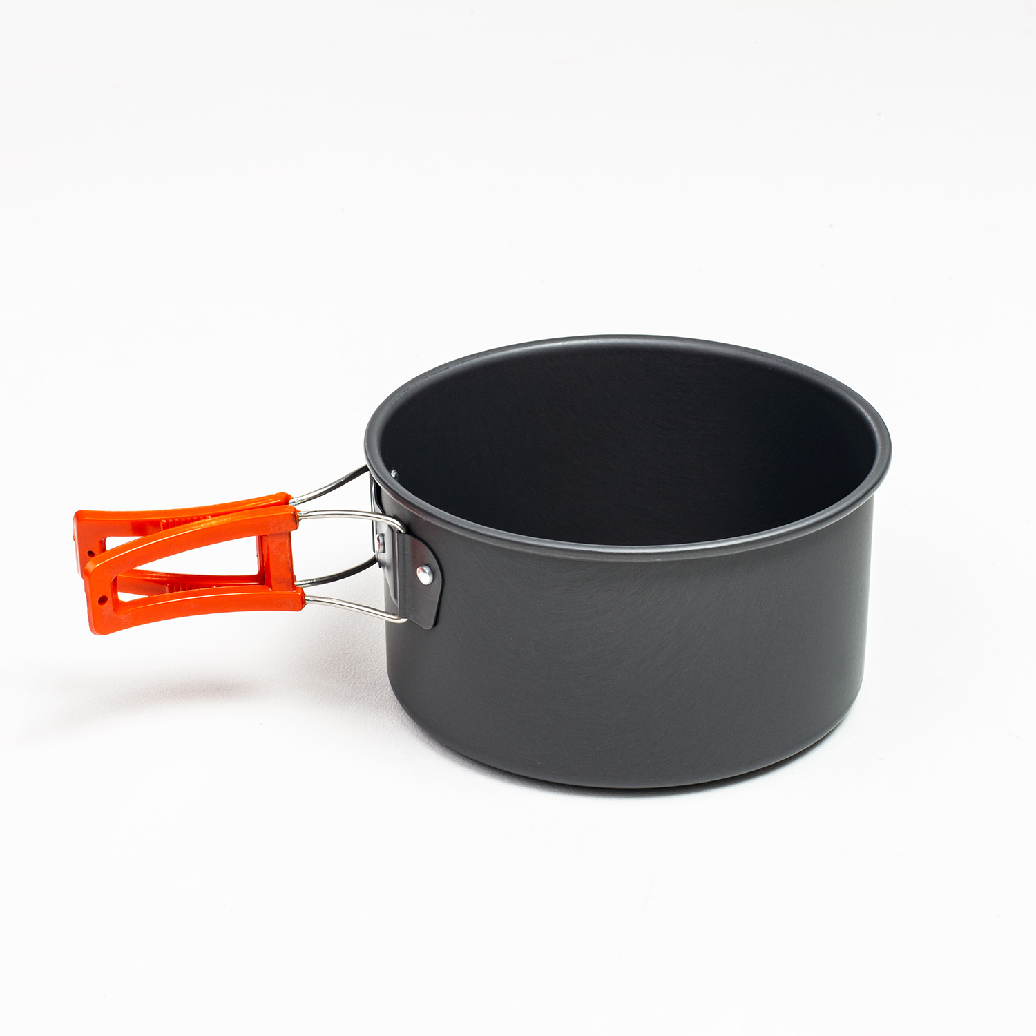 Zestaw garnków naczyń turystycznych pod namiot pomarańczowy