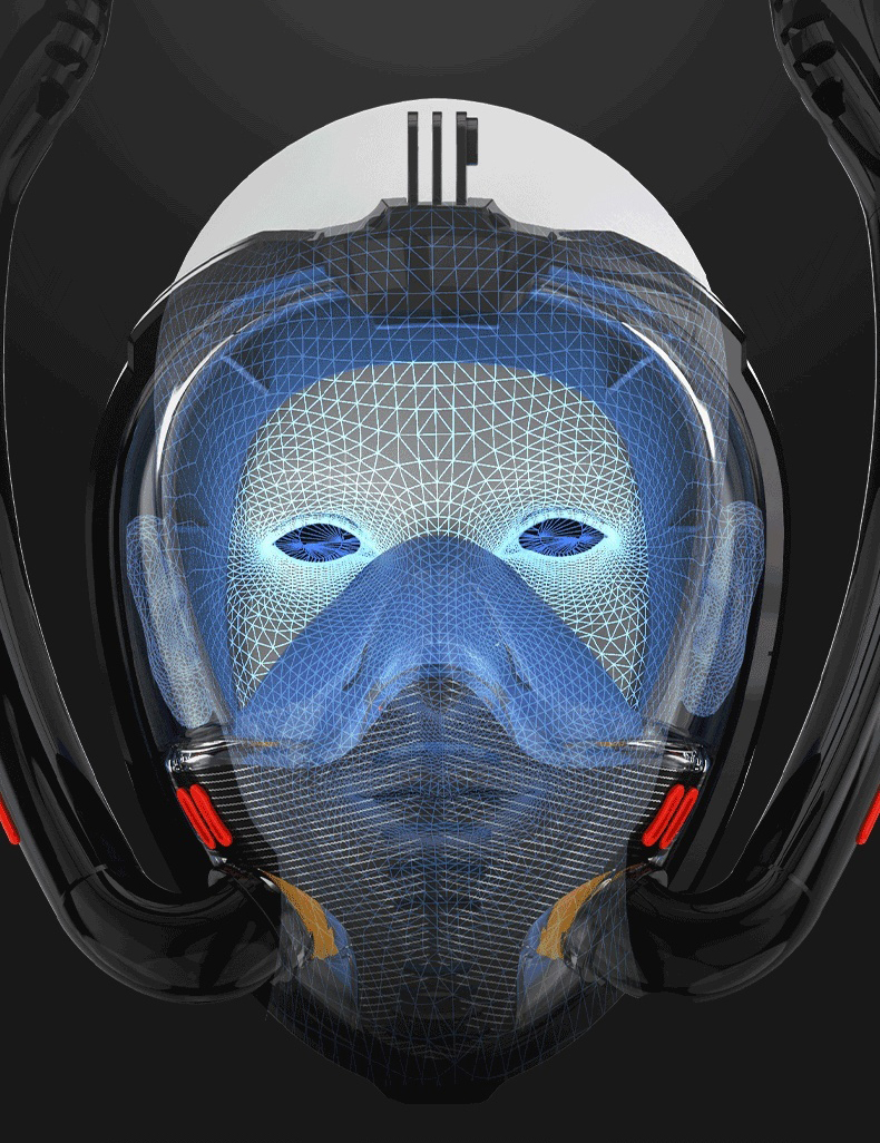 Maska do snorkelingu nurkowania pełnotwarzowa uchwyt na kamerę S/M