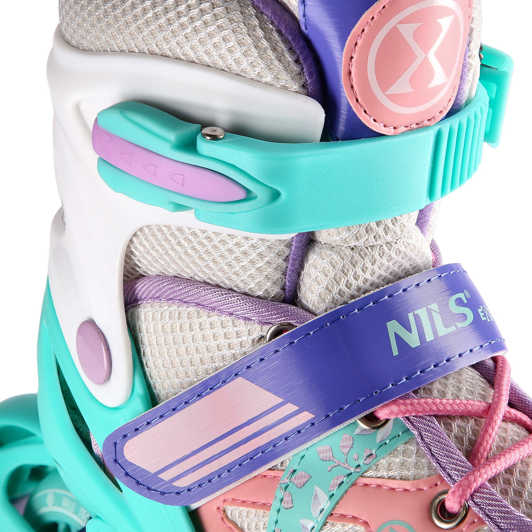 Łyżworolki NJ1828 biało-miętowe rozmiar S Nils Extreme