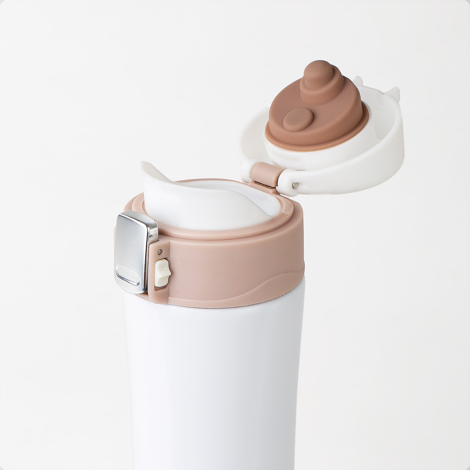 Kubek termiczny biały 500ml termos do samochodu z ustnikiem