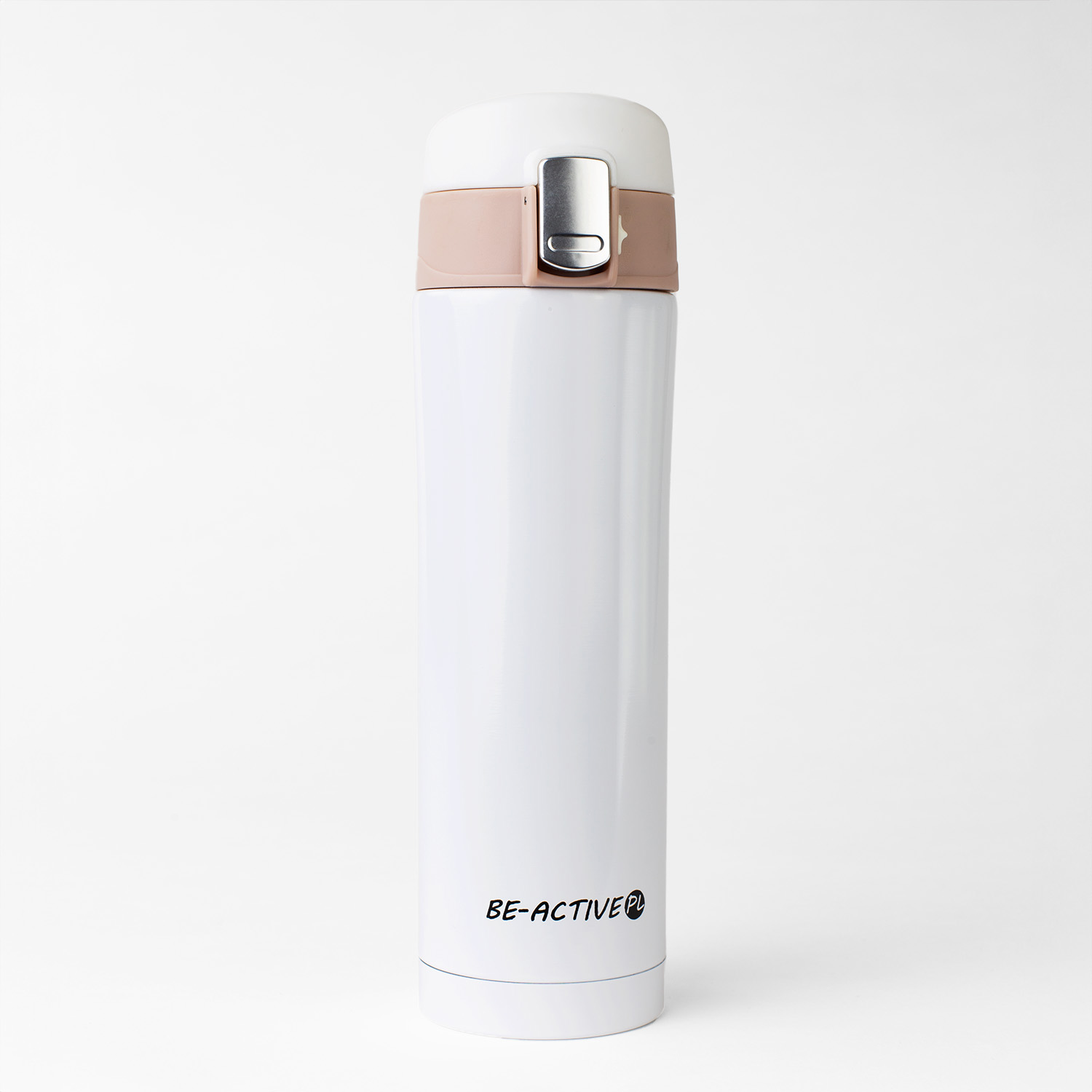 Kubek termiczny biały 500ml termos do samochodu z ustnikiem